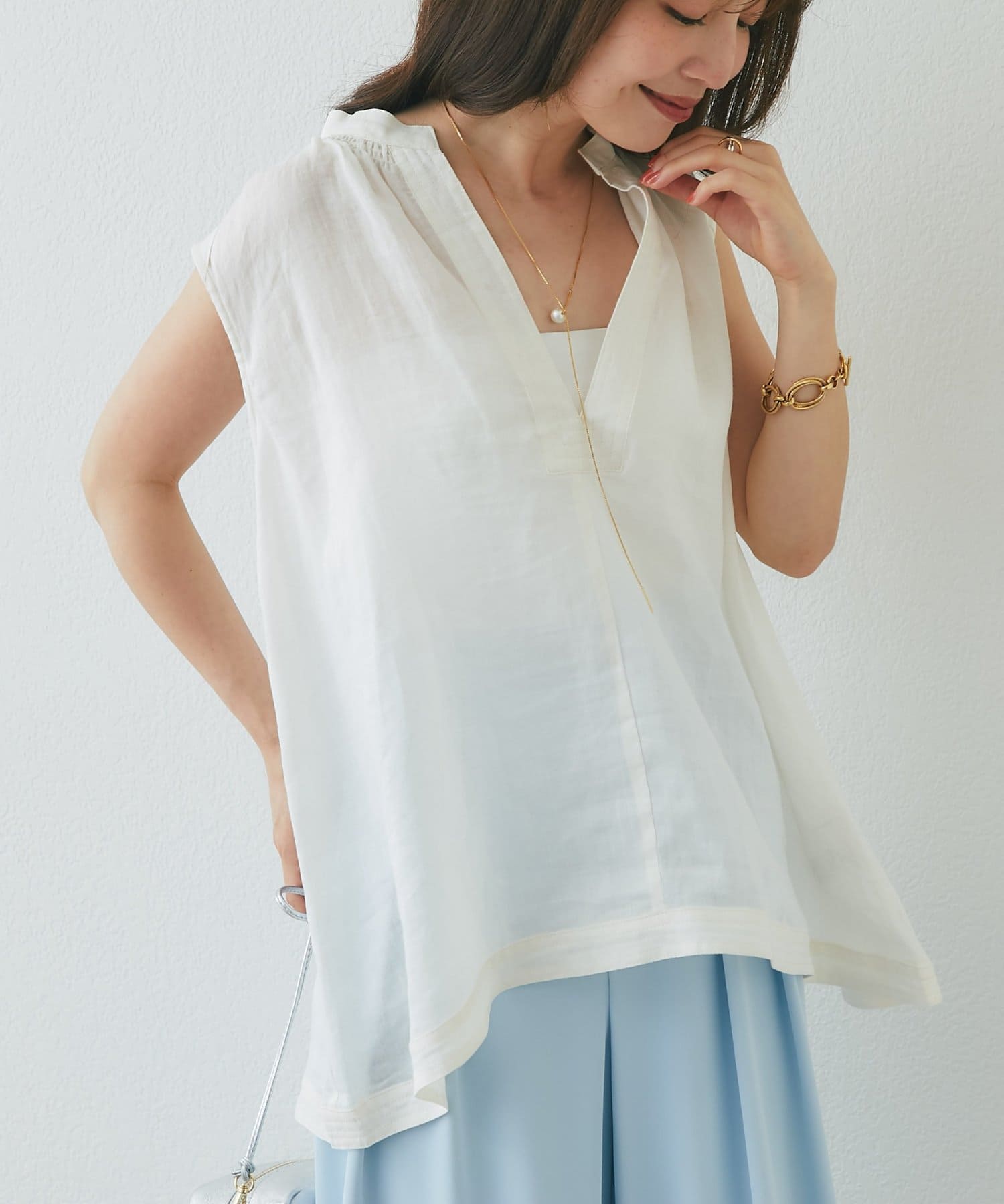 La boutique BonBon(ラブティックボンボン) 【WEB限定】ラスターラミーブラウス