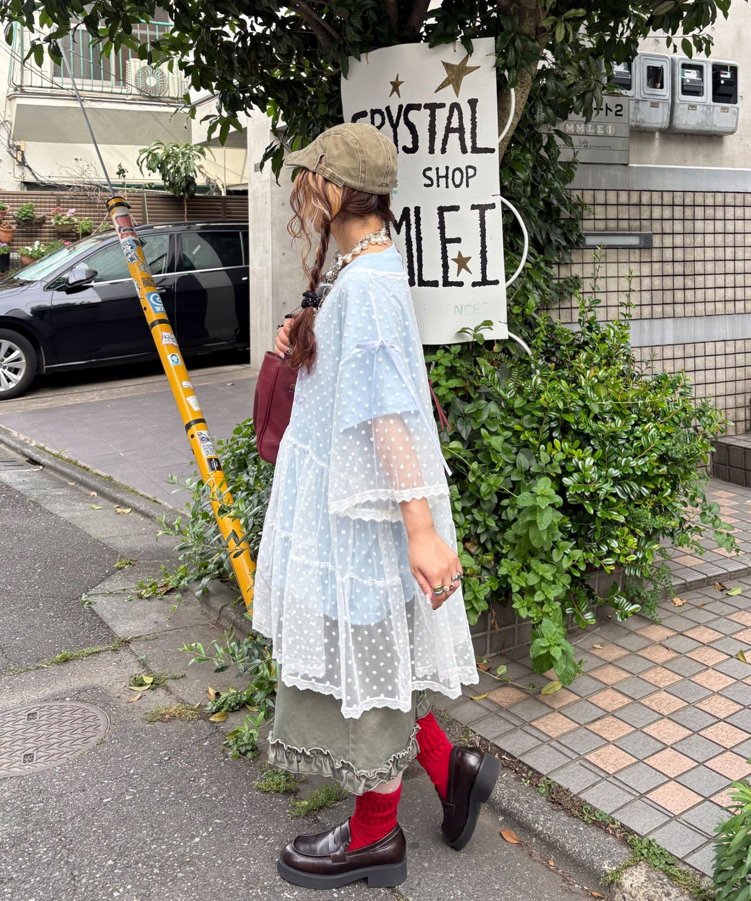 CIAOPANIC(チャオパニック) 【ゆなまる(＠yuna_maruu)企画】ドットチュールリメイクTシャツワンピース
