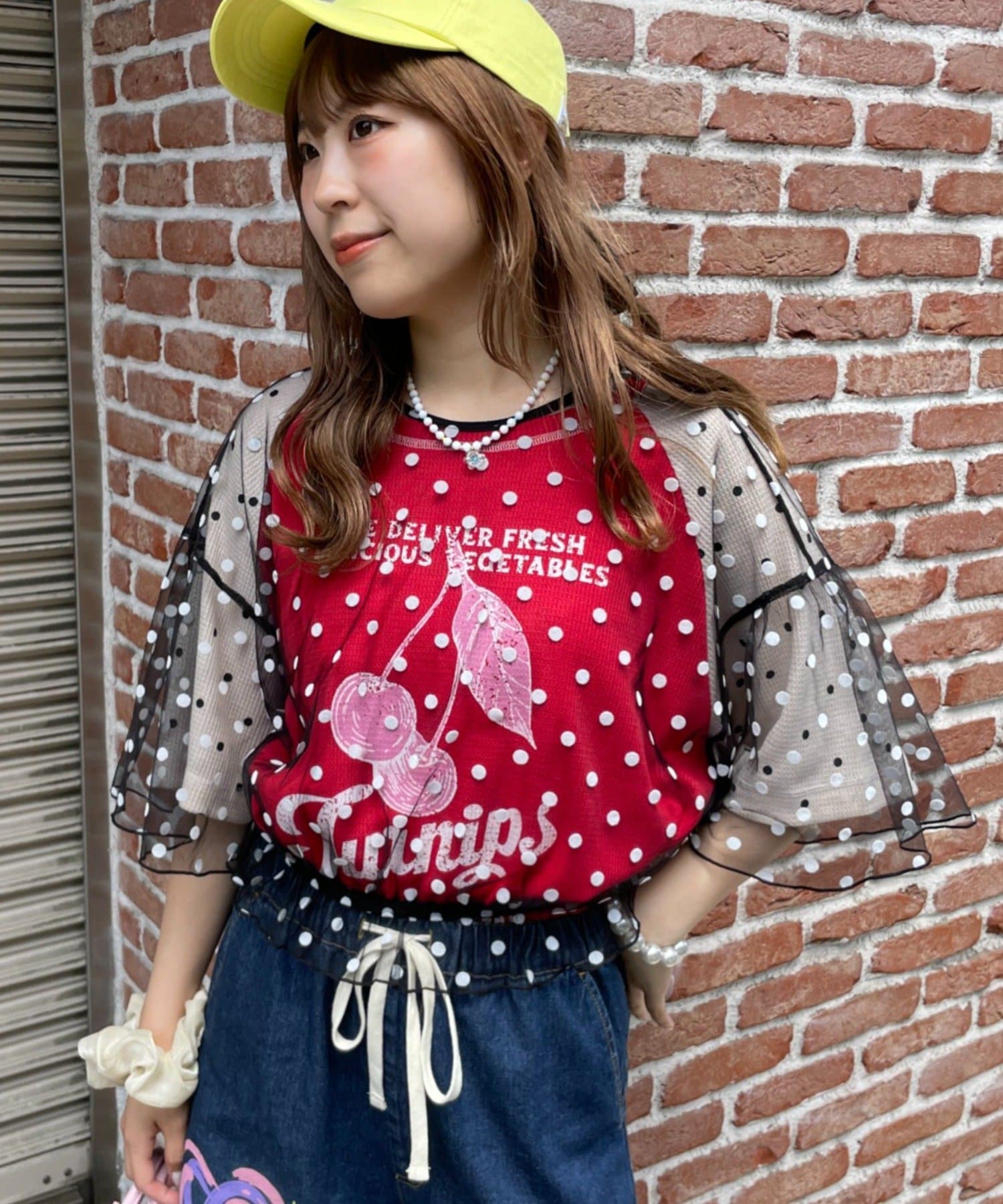 CIAOPANIC TYPY(チャオパニックティピー) 【HELLO.SANFRANCISCO】2WAYチュールドットブラウス