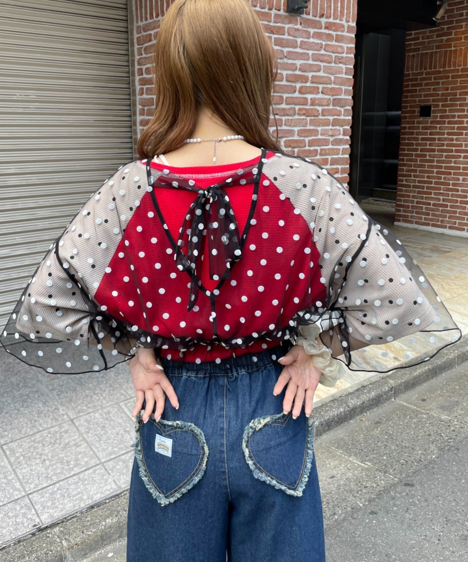 CIAOPANIC TYPY(チャオパニックティピー) 【HELLO.SANFRANCISCO】2WAYチュールドットブラウス
