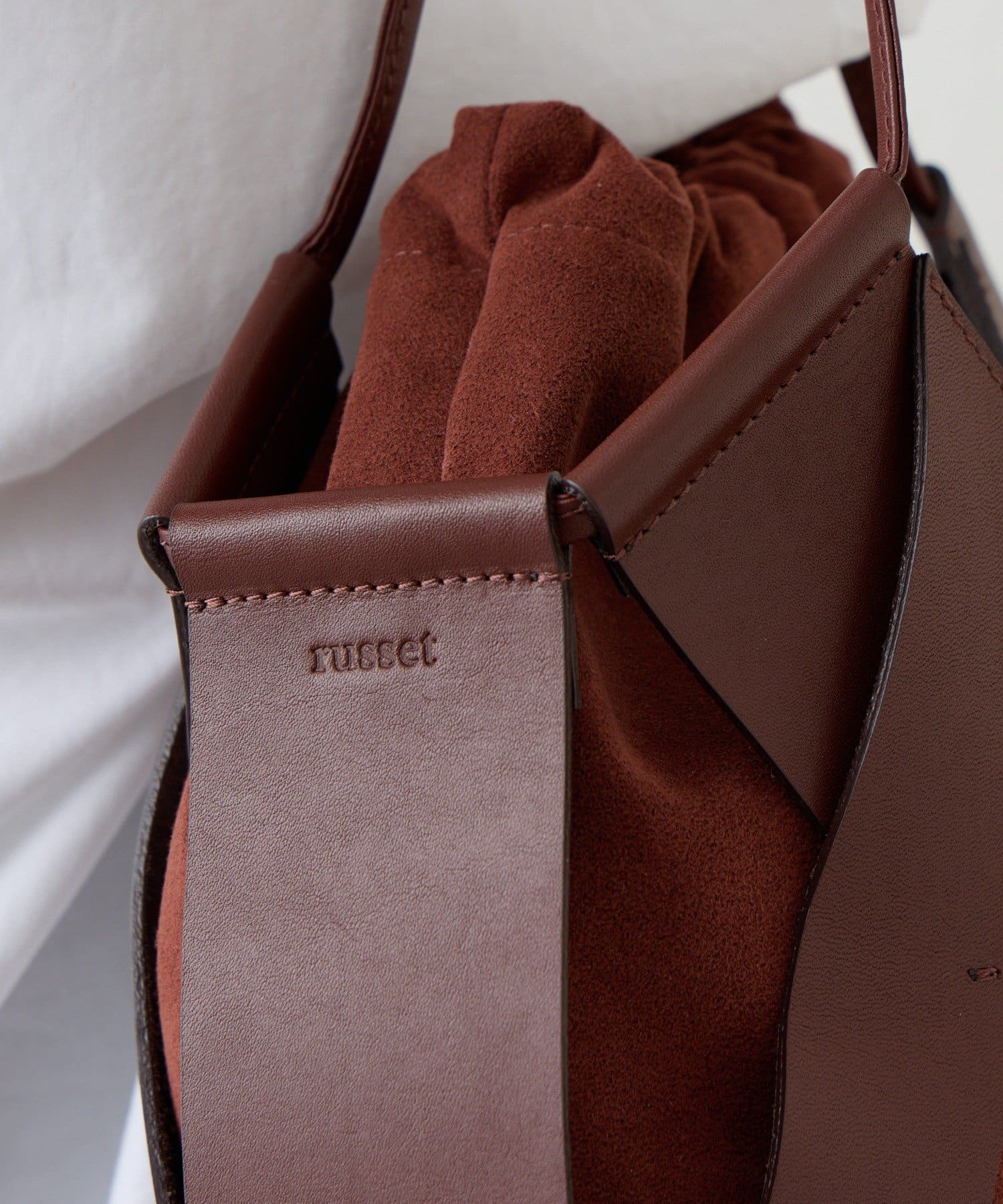 russet(ラシット) レザー×エコスエードコンビバッグ
