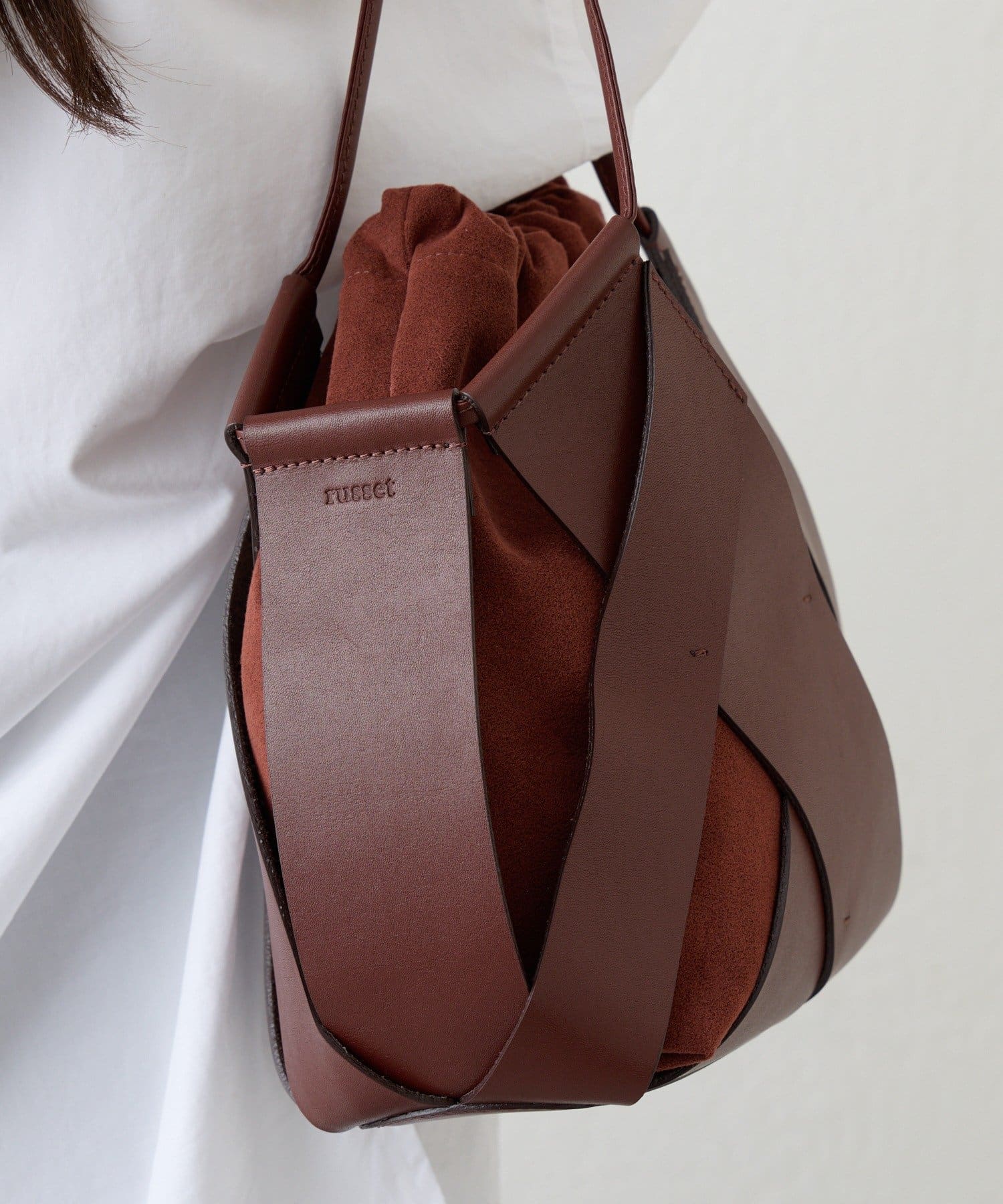 russet(ラシット) レザー×エコスエードコンビバッグ