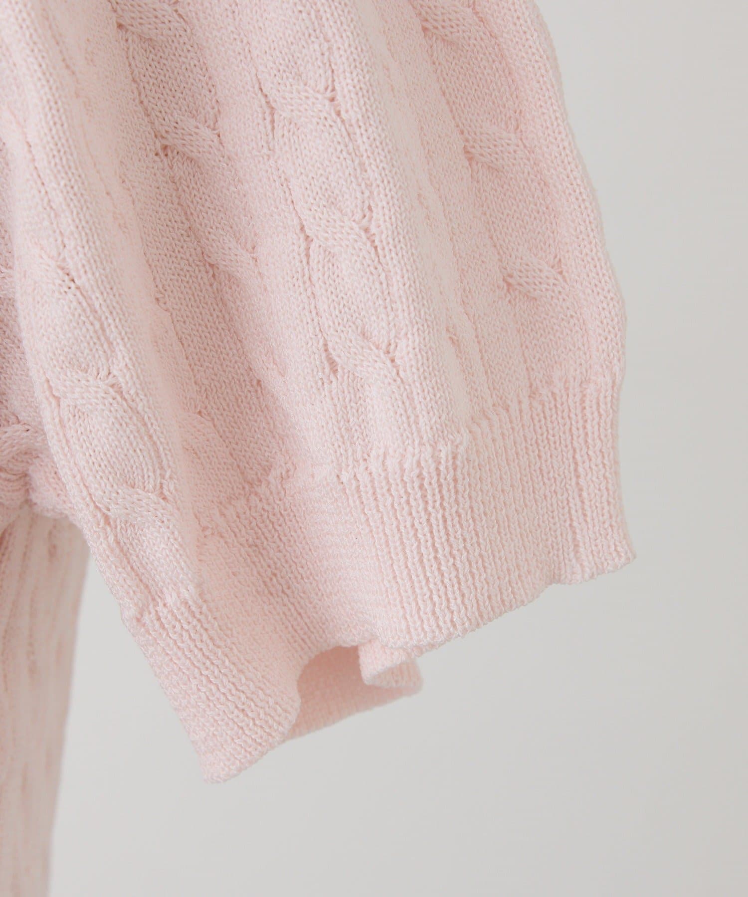 one after another NICE CLAUP(ワンアフターアナザー ナイスクラップ) 刺繍入りレースドッキングケーブルニット