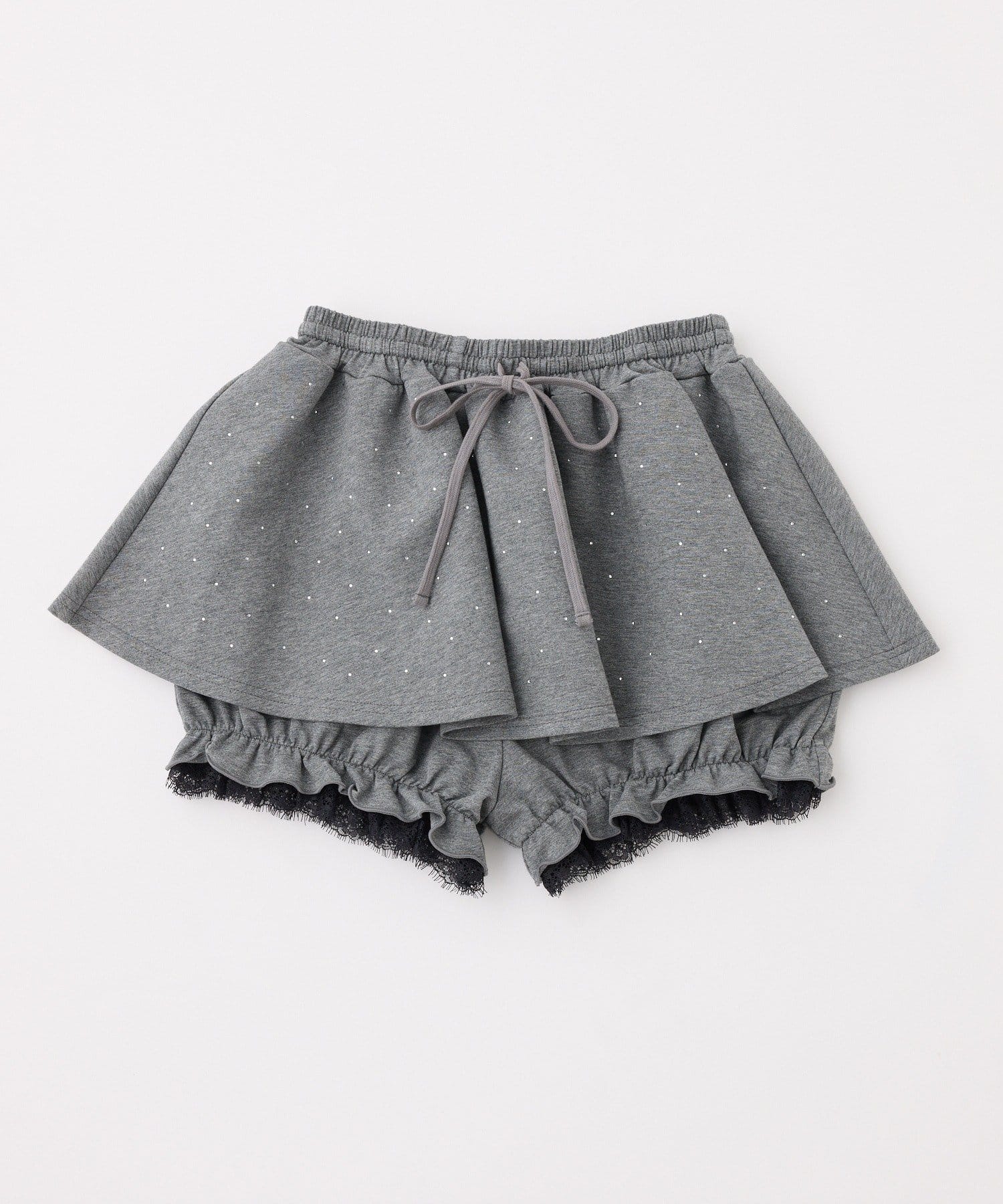 one after another NICE CLAUP(ワンアフターアナザー ナイスクラップ) 【セットアップで着られる/パーカー別売り】ビジューカットレイヤードスカート