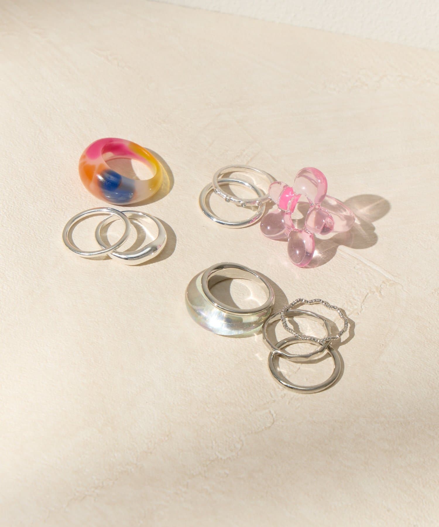Lattice(ラティス) アクリルオーロラリングセット(4P)