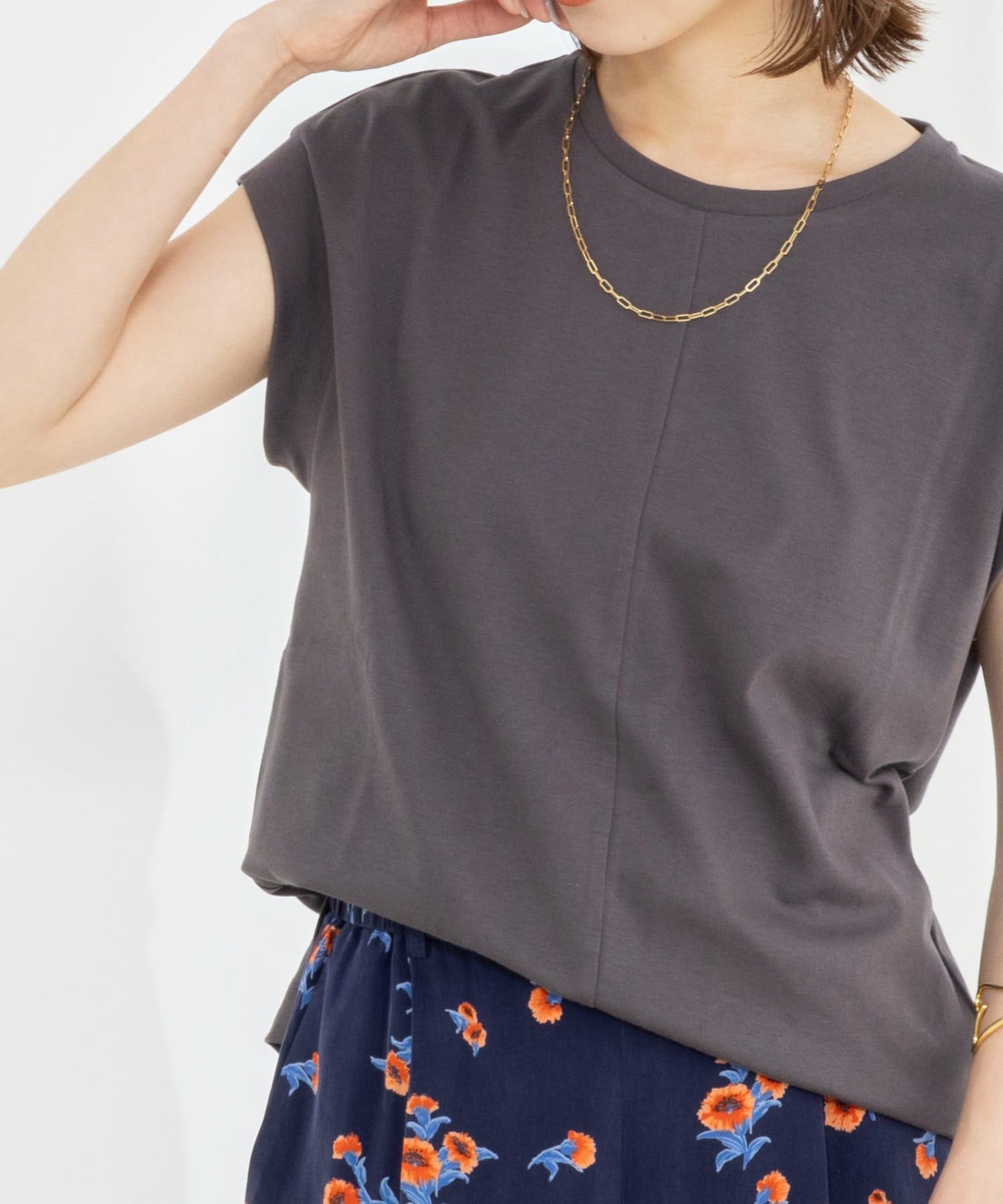NOLLEY'S(ノーリーズ) 《ノーリーズオリジナル美容Tシャツ》シルクアミノ酸加工オーバーノースリーブ
