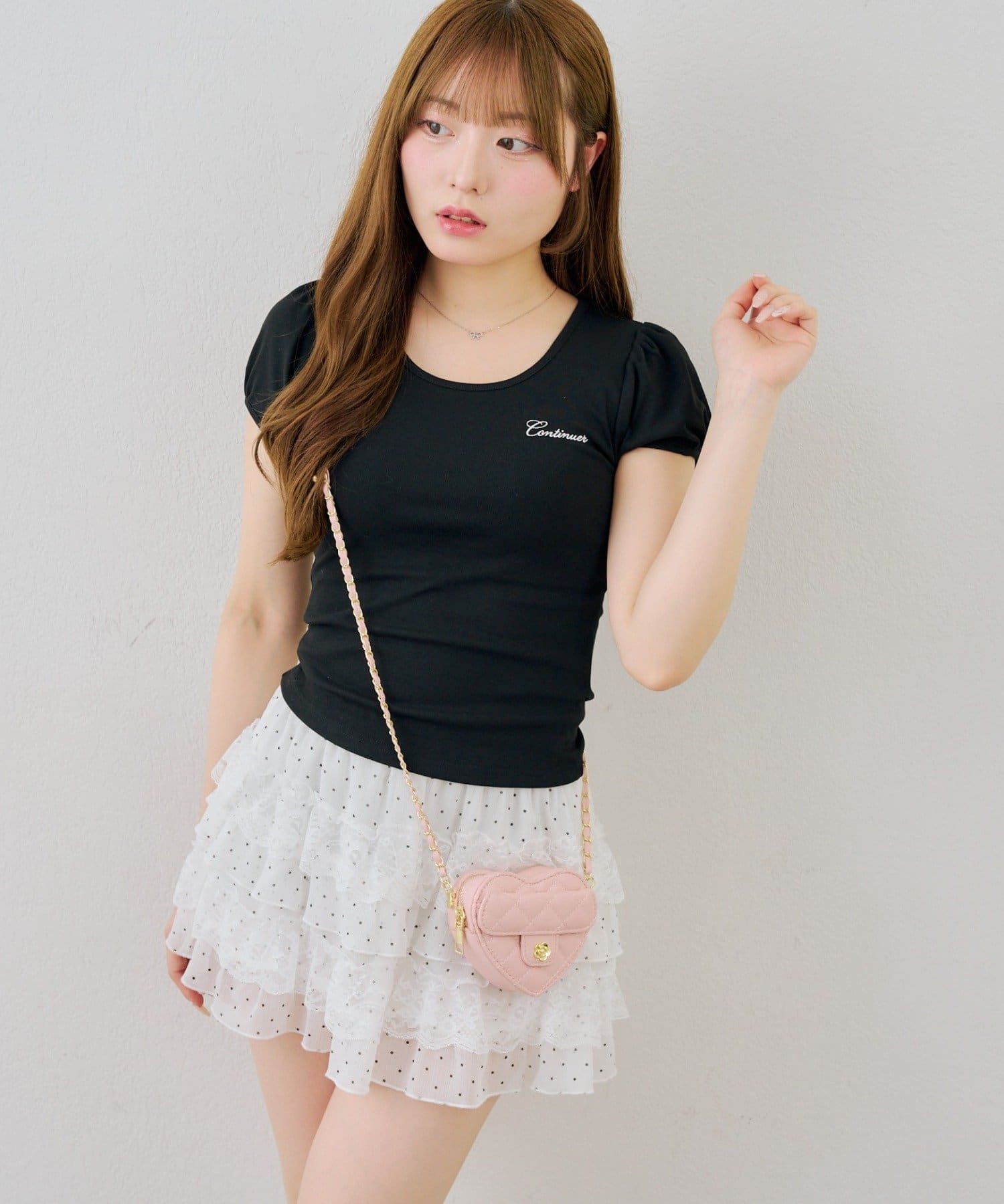 NICE CLAUP / OLIVE des OLIVE OUTLET(ナイスクラップ  / オリーブ デ オリーブ アウトレット) 【continuer】後ろリボンパフT