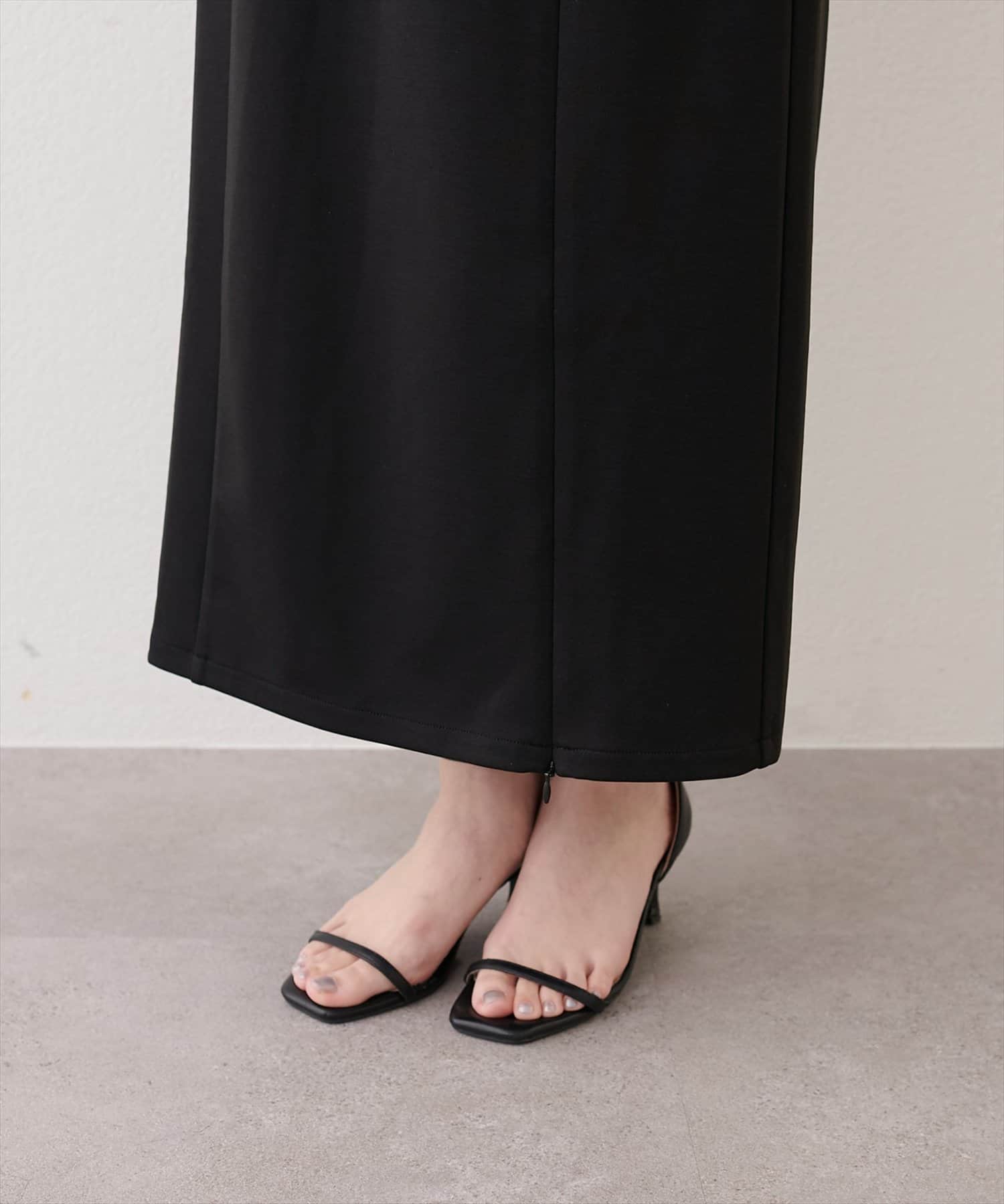 natural couture(ナチュラルクチュール) きれいめポンチサイドスリットタイトスカート