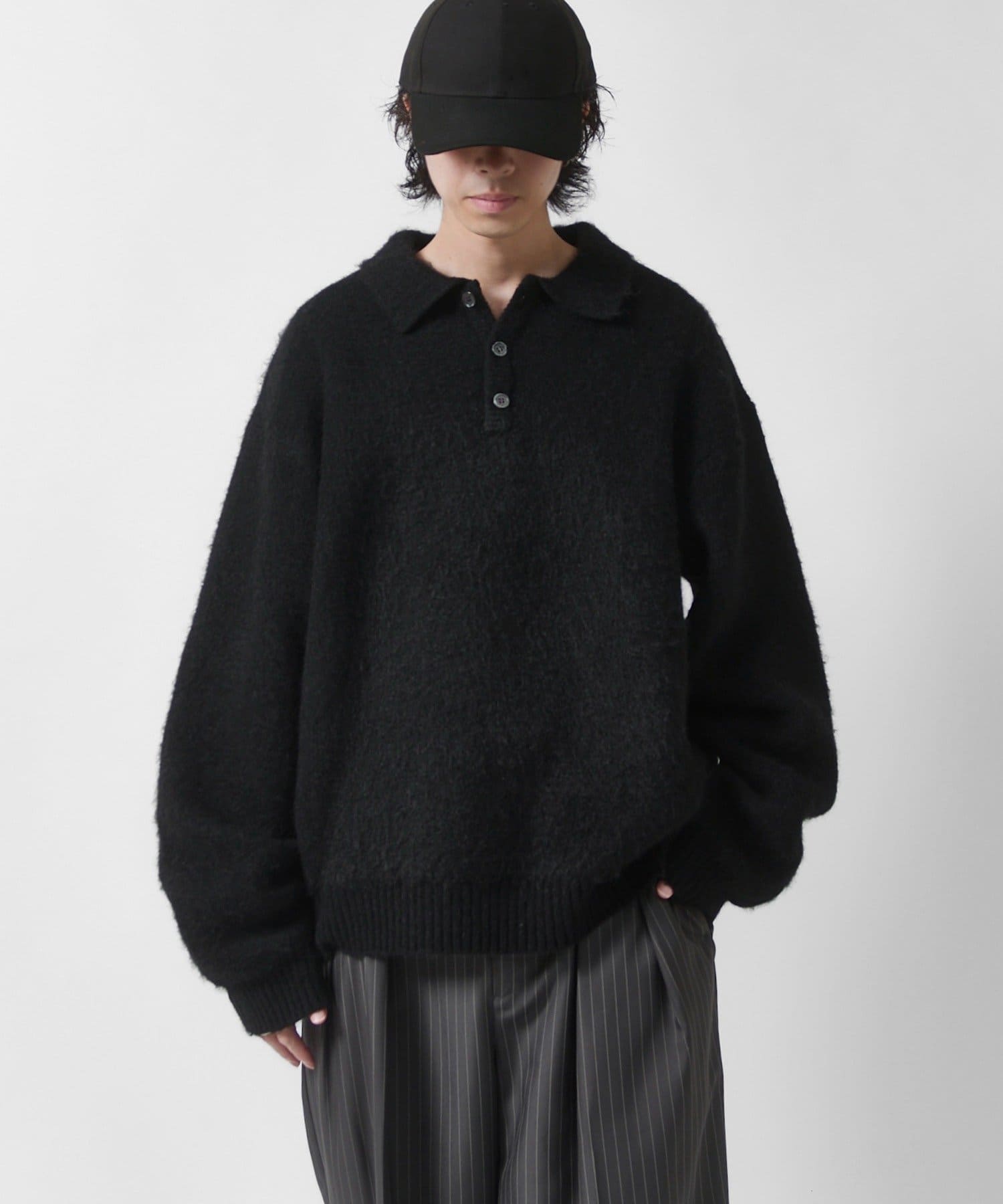 Lui's(ルイス) 【Neucon】ファインソフトシャギーニットポロシャツ