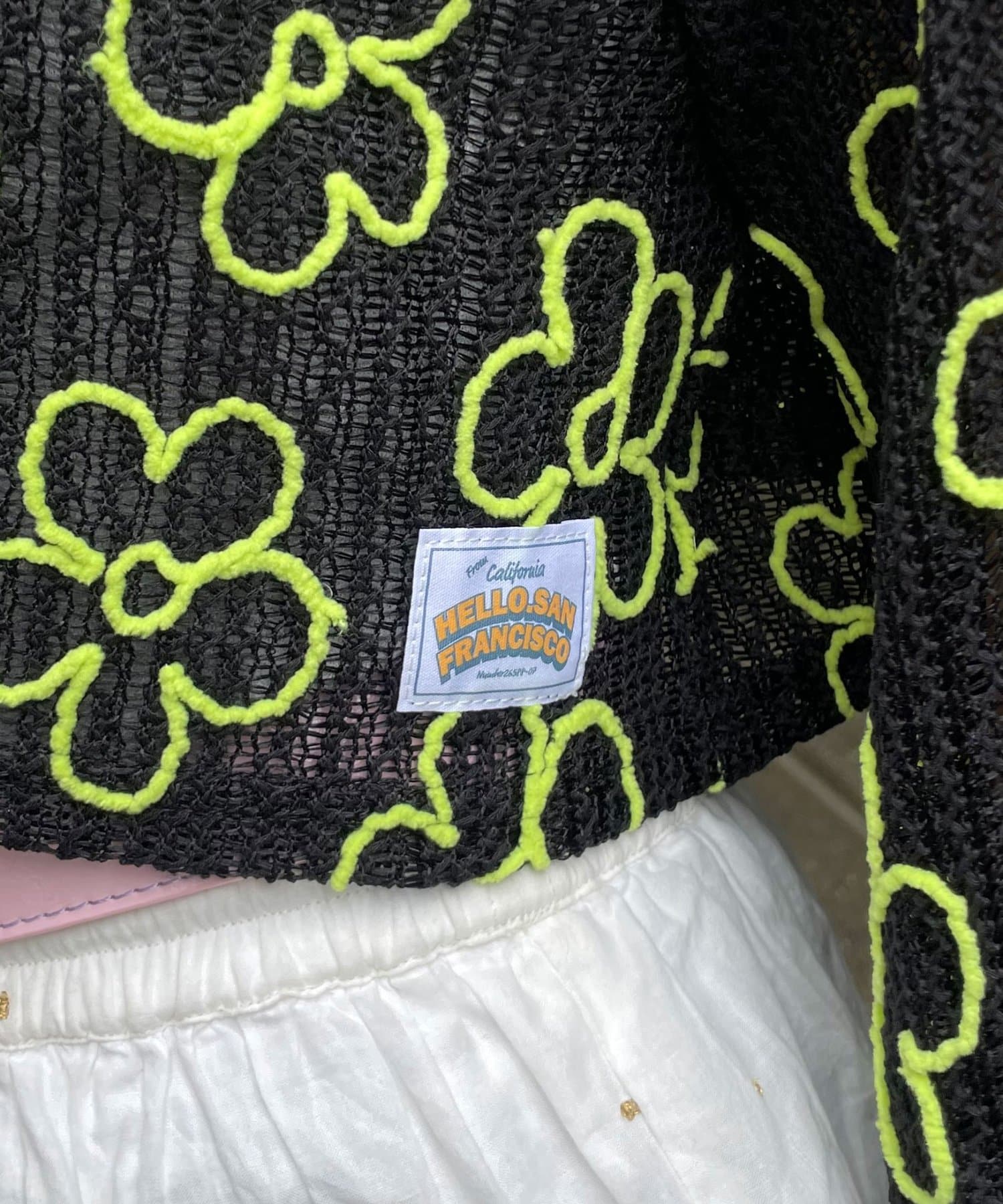 CIAOPANIC(チャオパニック) 【HELLO.SANFRANCISCO/ハローサンフランシスコ】2WAYフラワーシアー刺繍ボレロ