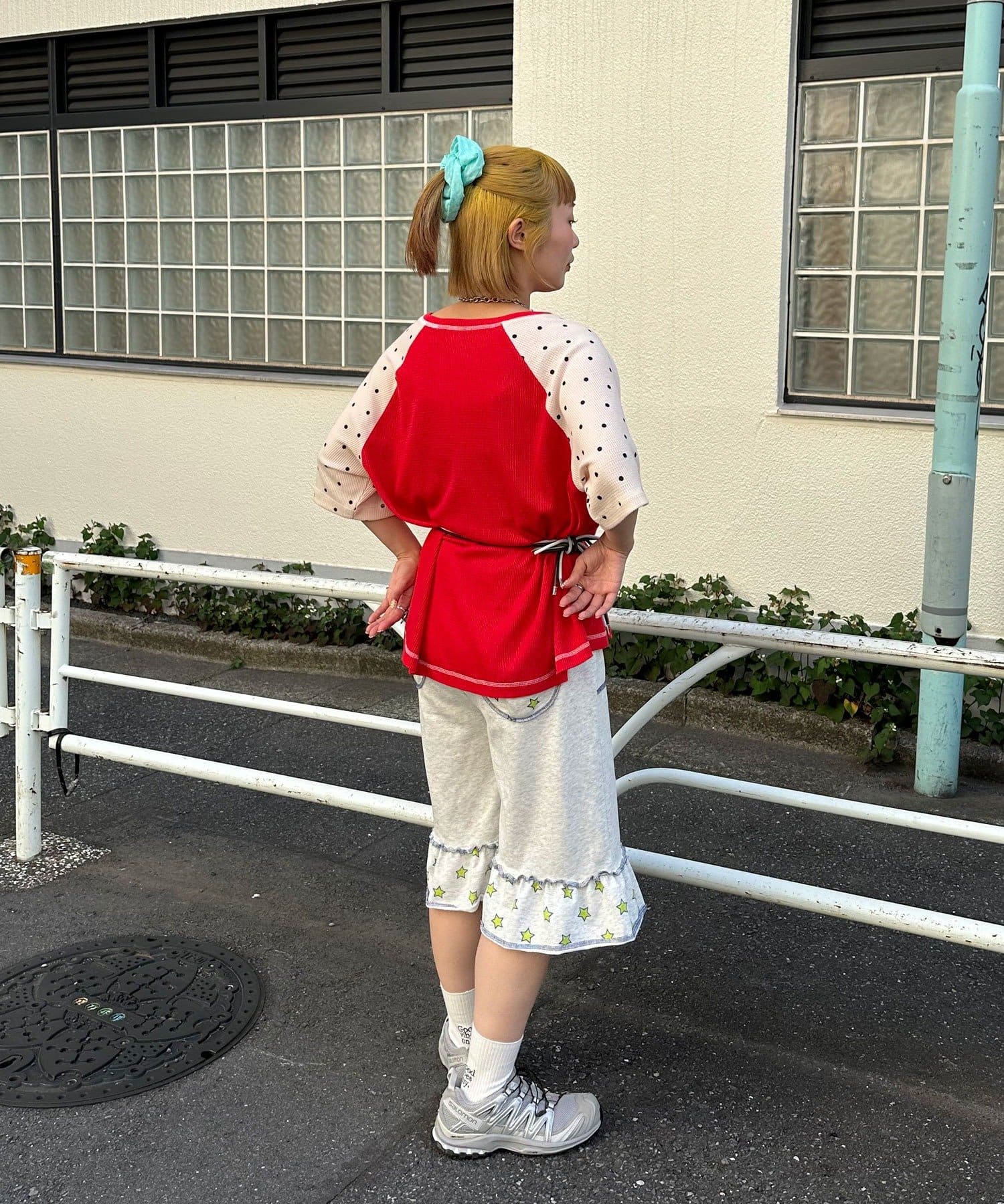 CIAOPANIC(チャオパニック) 【HELLO.SANFRANCISCO/ハローサンフランシスコ】裾フリル星柄スウェットハーフパンツ