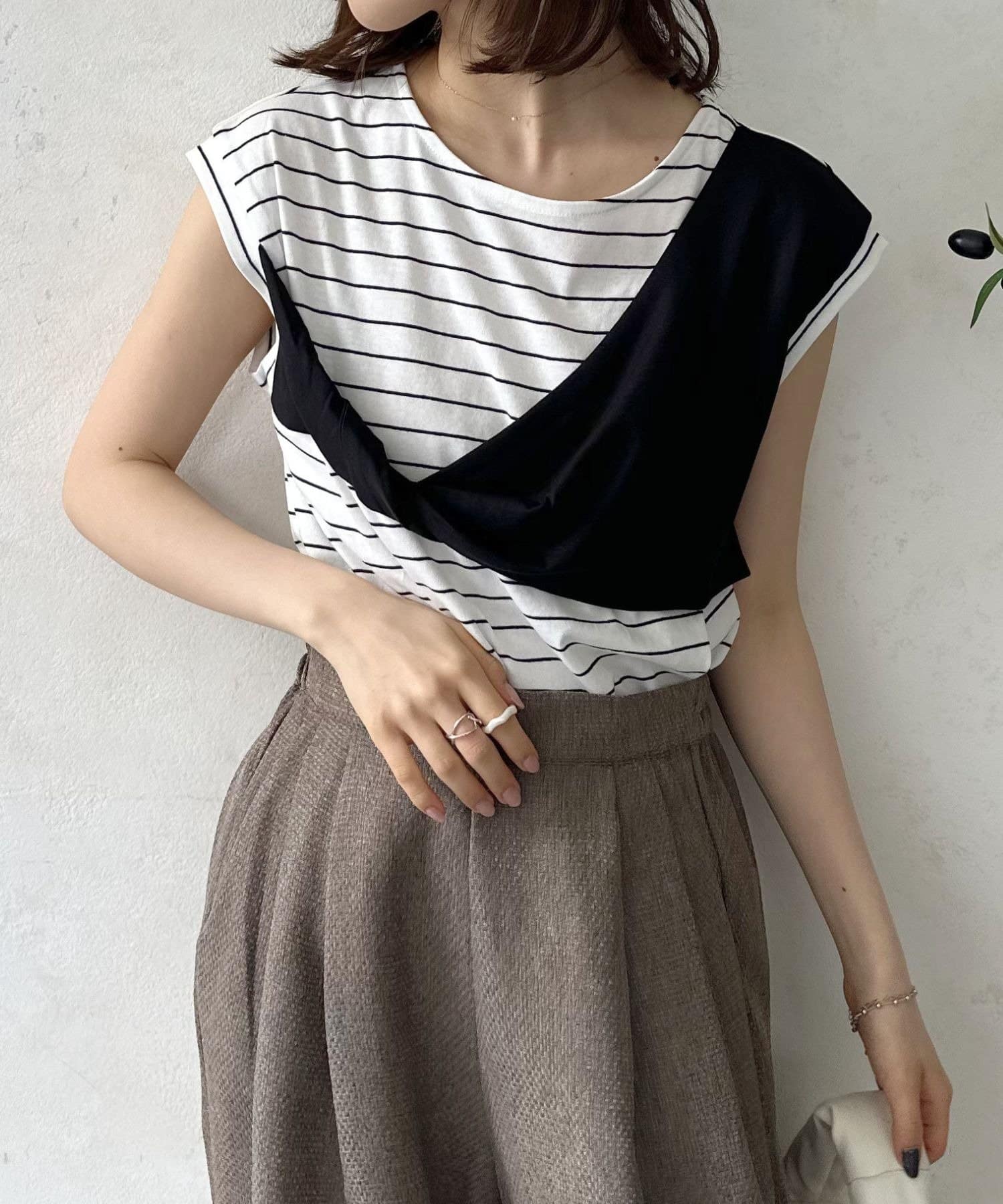 LOCUST(ローカスト) 【WEB限定】リボンモチーフボーダーTシャツ