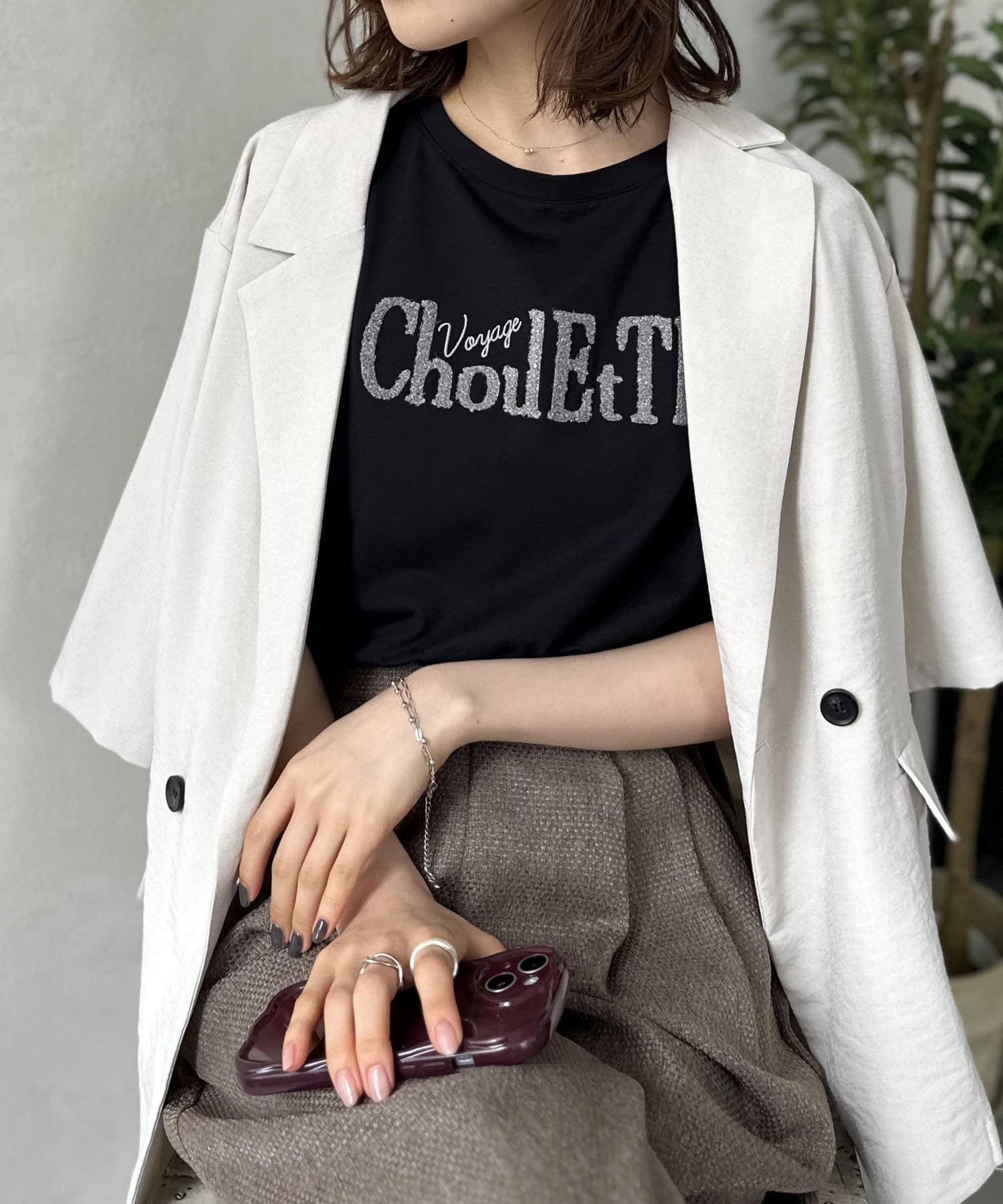 LOCUST(ローカスト) 【WEB限定】【接触冷感】ラメ刺繡T