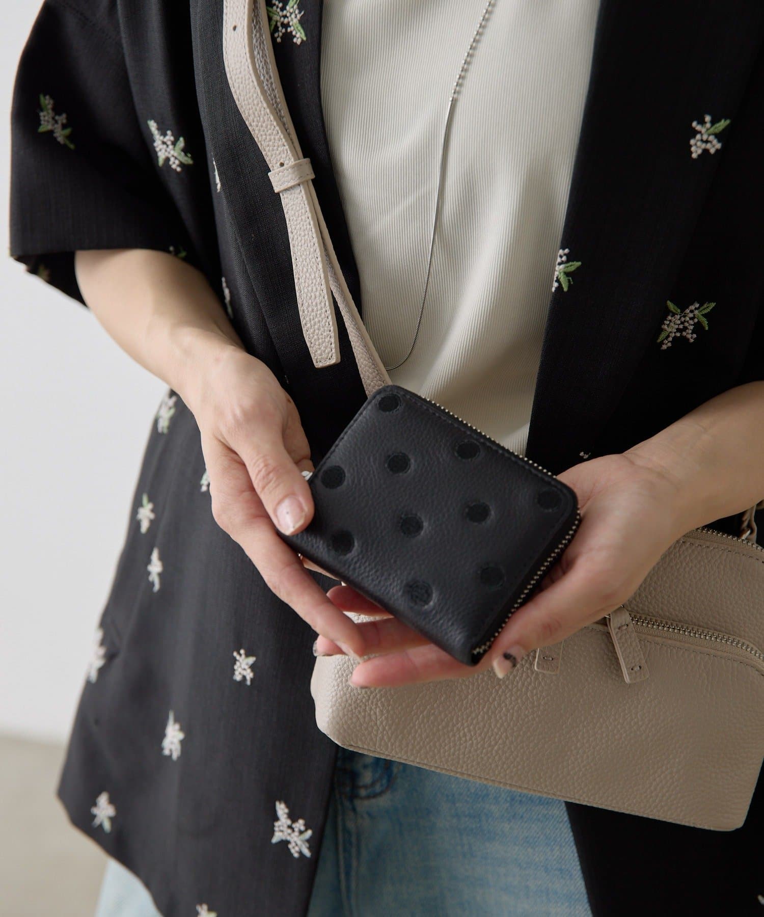 ear PAPILLONNER(イア パピヨネ) 【perche(ペルケ)×ear】別注/本革ドットジャバラ折り財布
