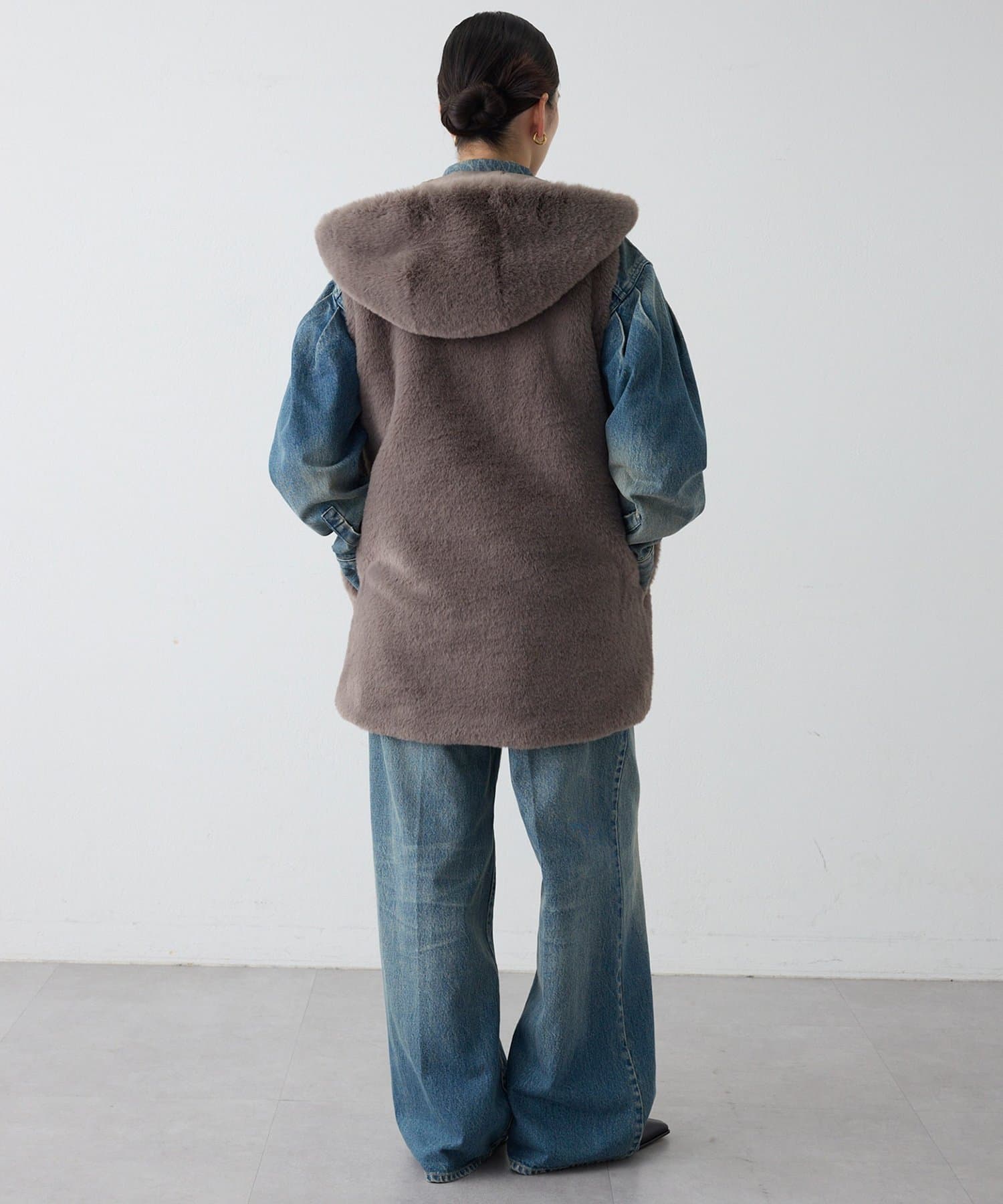 Whim Gazette(ウィム ガゼット) ＜WEB限定＞【THE PAUSE】フェイクレッキスフードジレ