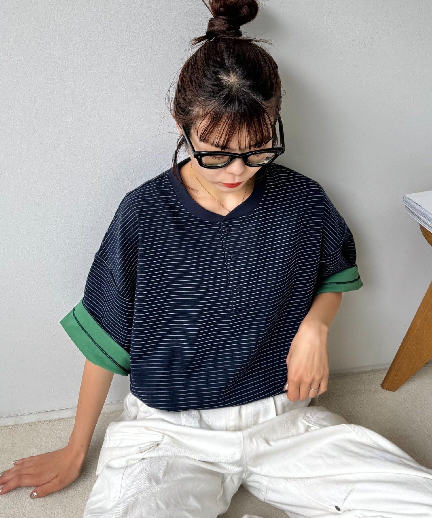 CIAOPANIC TYPY(チャオパニックティピー) ボーダー配色ヘンリーTee