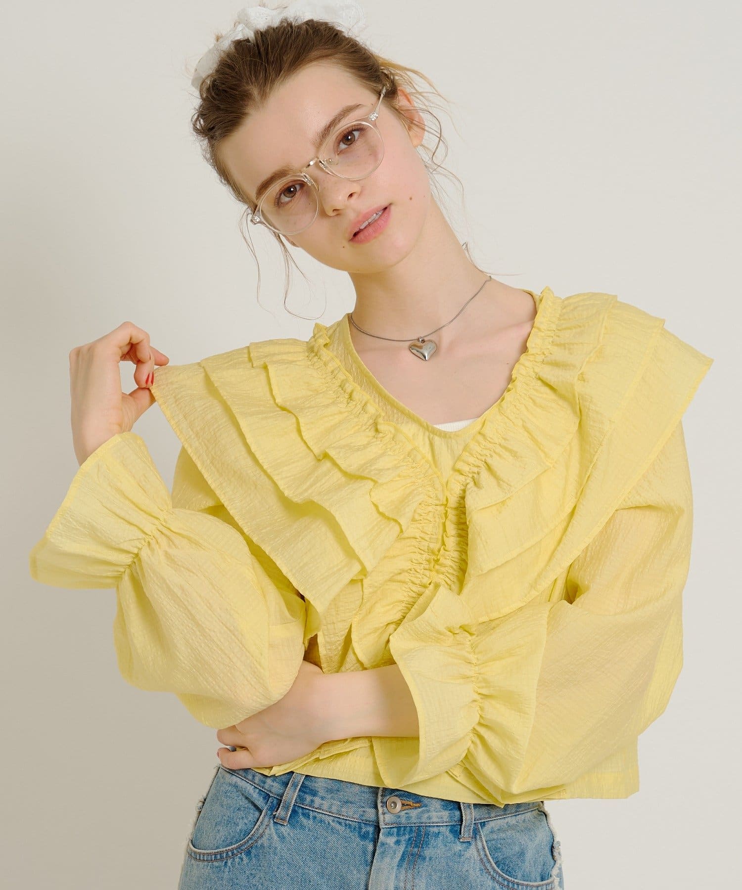 OUTLET(アウトレット) 【w closet】2wayフリルブラウス