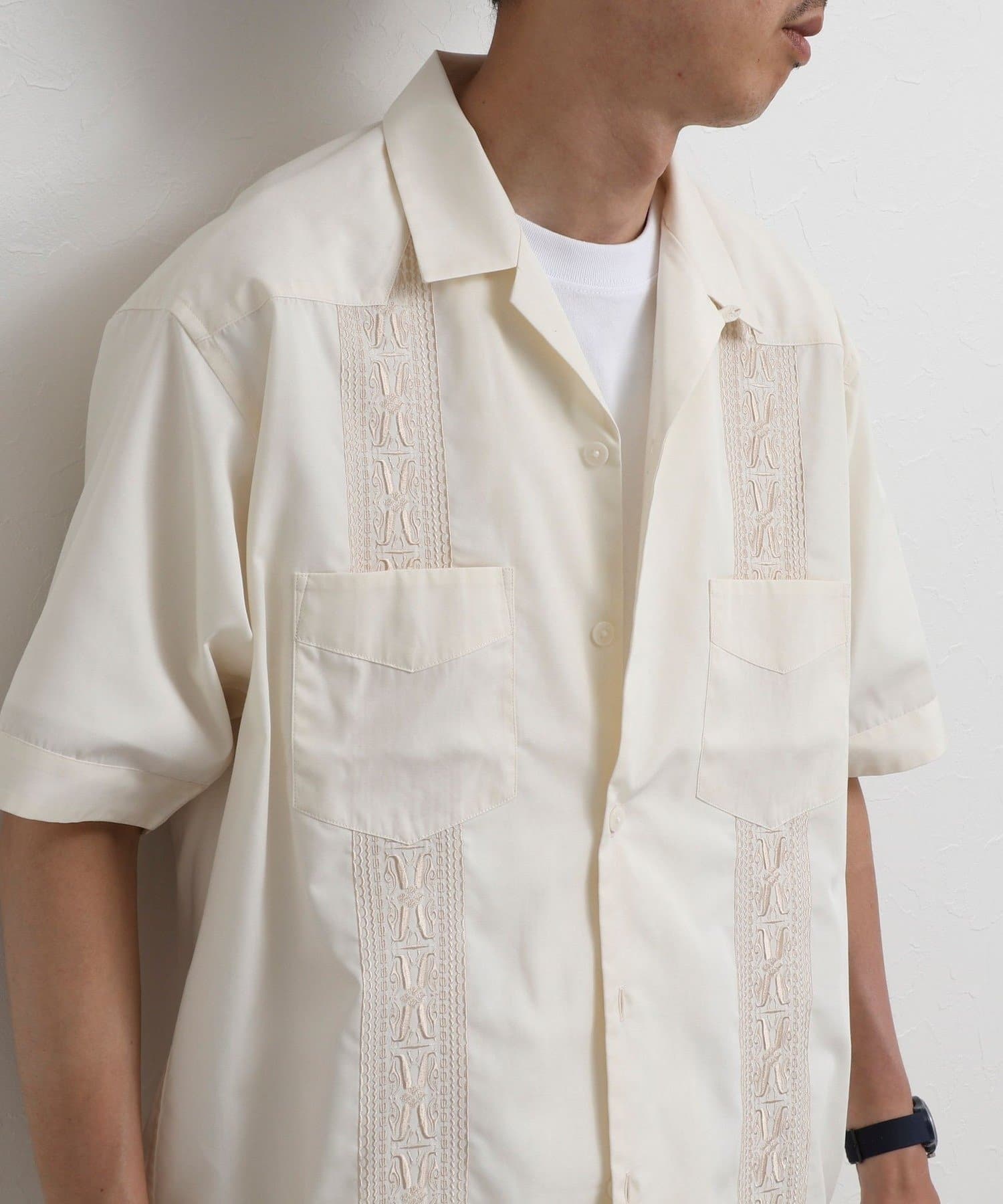 NOLLEY'S(ノーリーズ) クジラ刺繍 キューバシャツ 26SS