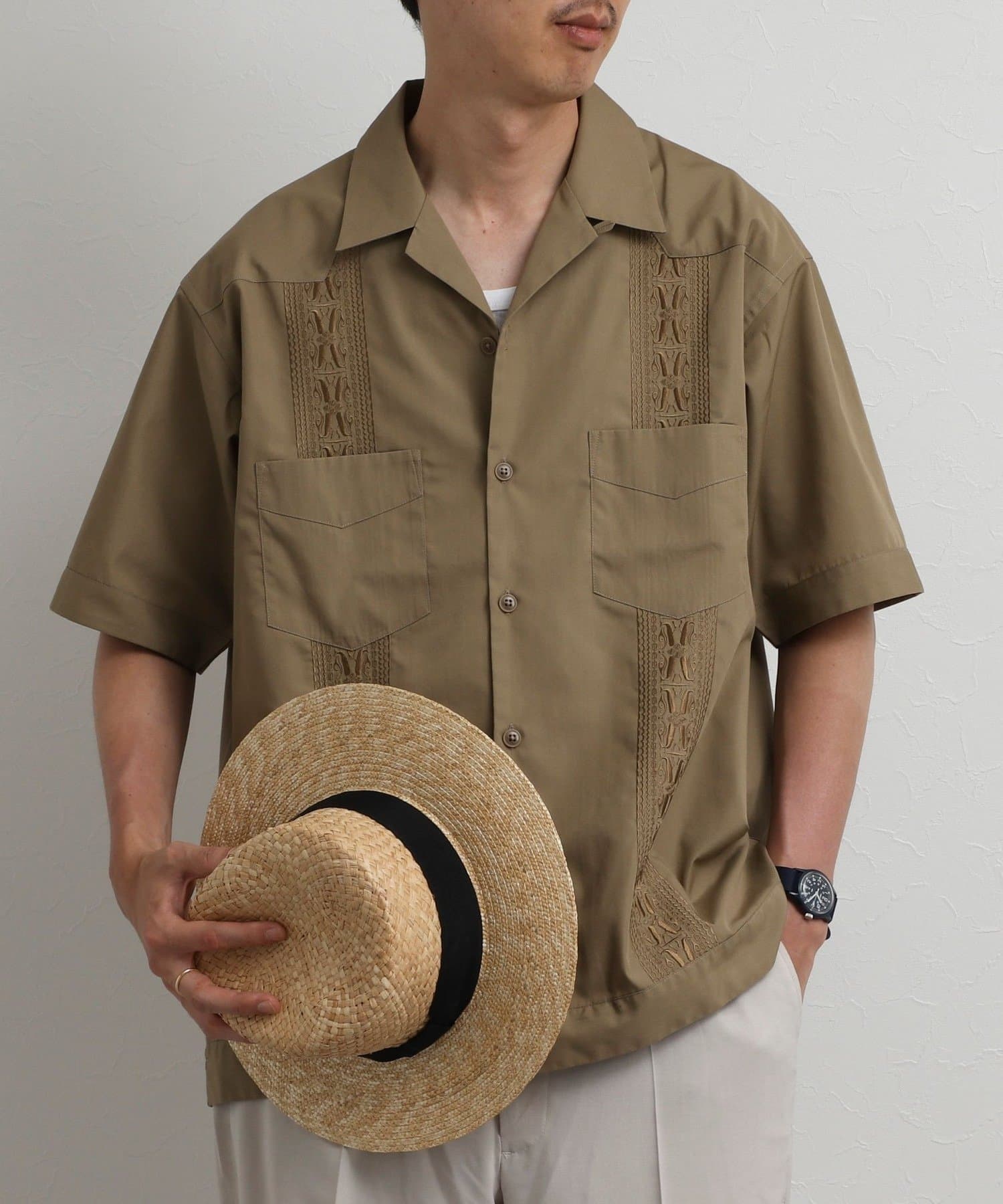 NOLLEY'S(ノーリーズ) クジラ刺繍 キューバシャツ 26SS
