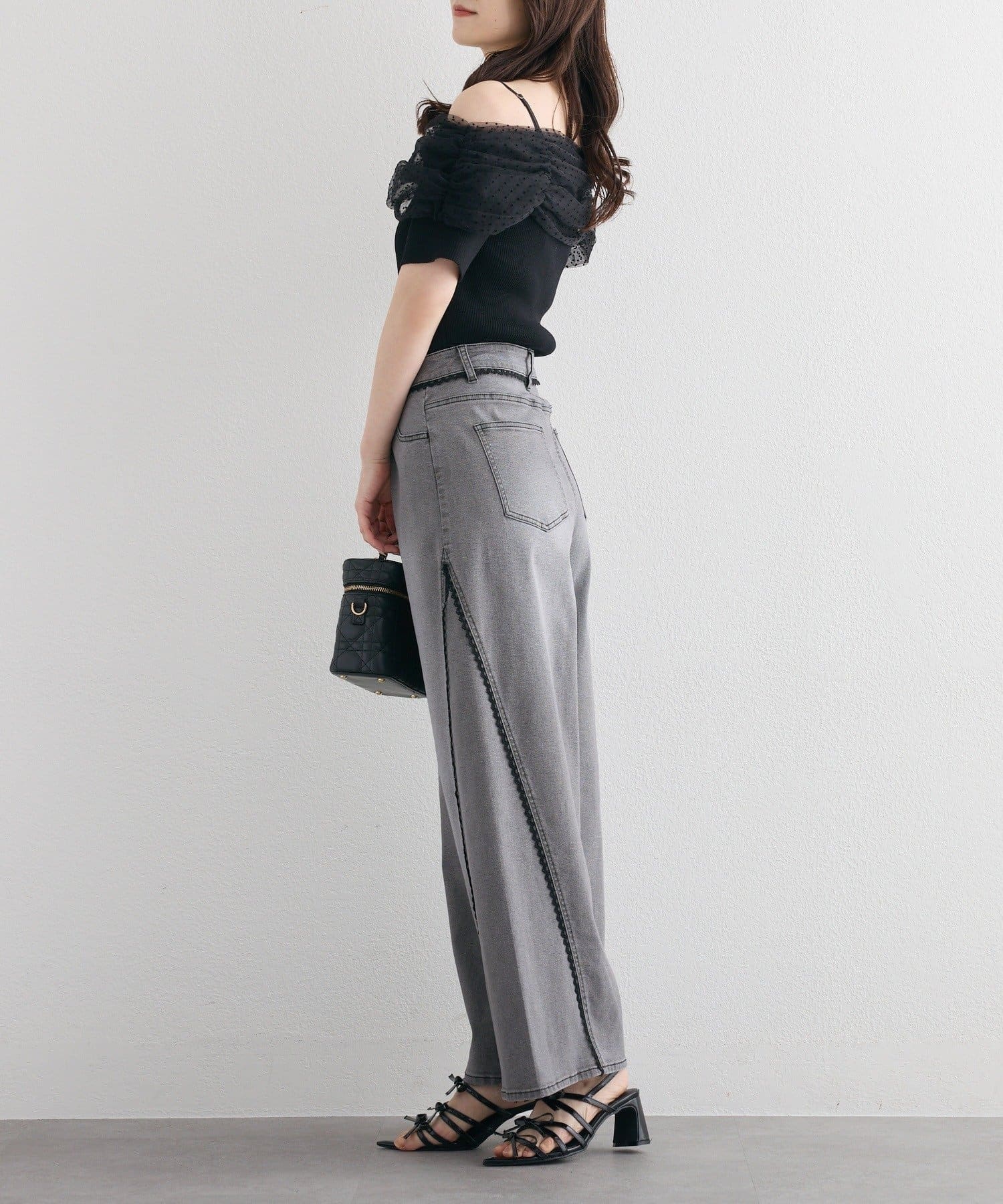 NICE CLAUP / OLIVE des OLIVE OUTLET(ナイスクラップ  / オリーブ デ オリーブ アウトレット) 【one after another】リボンチュールニット