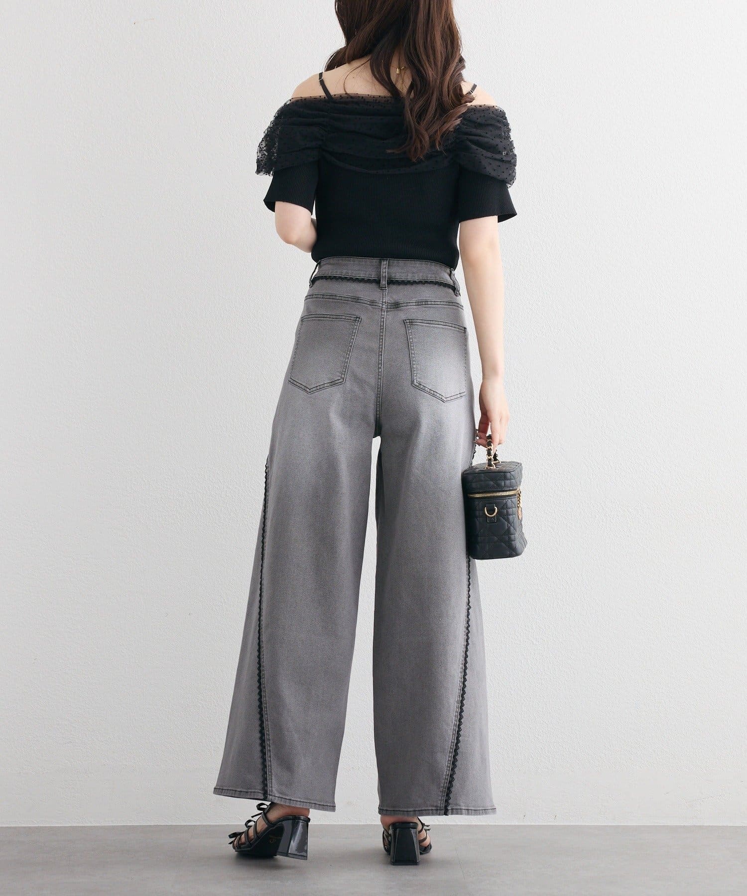NICE CLAUP / OLIVE des OLIVE OUTLET(ナイスクラップ  / オリーブ デ オリーブ アウトレット) 【one after another】リボンチュールニット