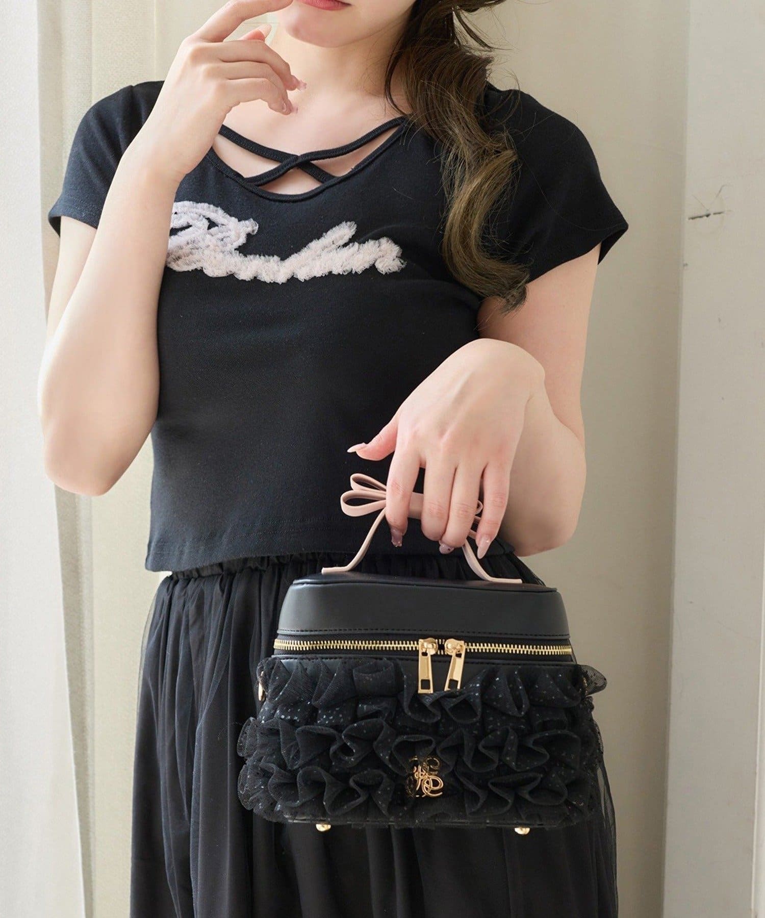 NICE CLAUP / OLIVE des OLIVE OUTLET(ナイスクラップ  / オリーブ デ オリーブ アウトレット) 【one after another】チュールロゴT