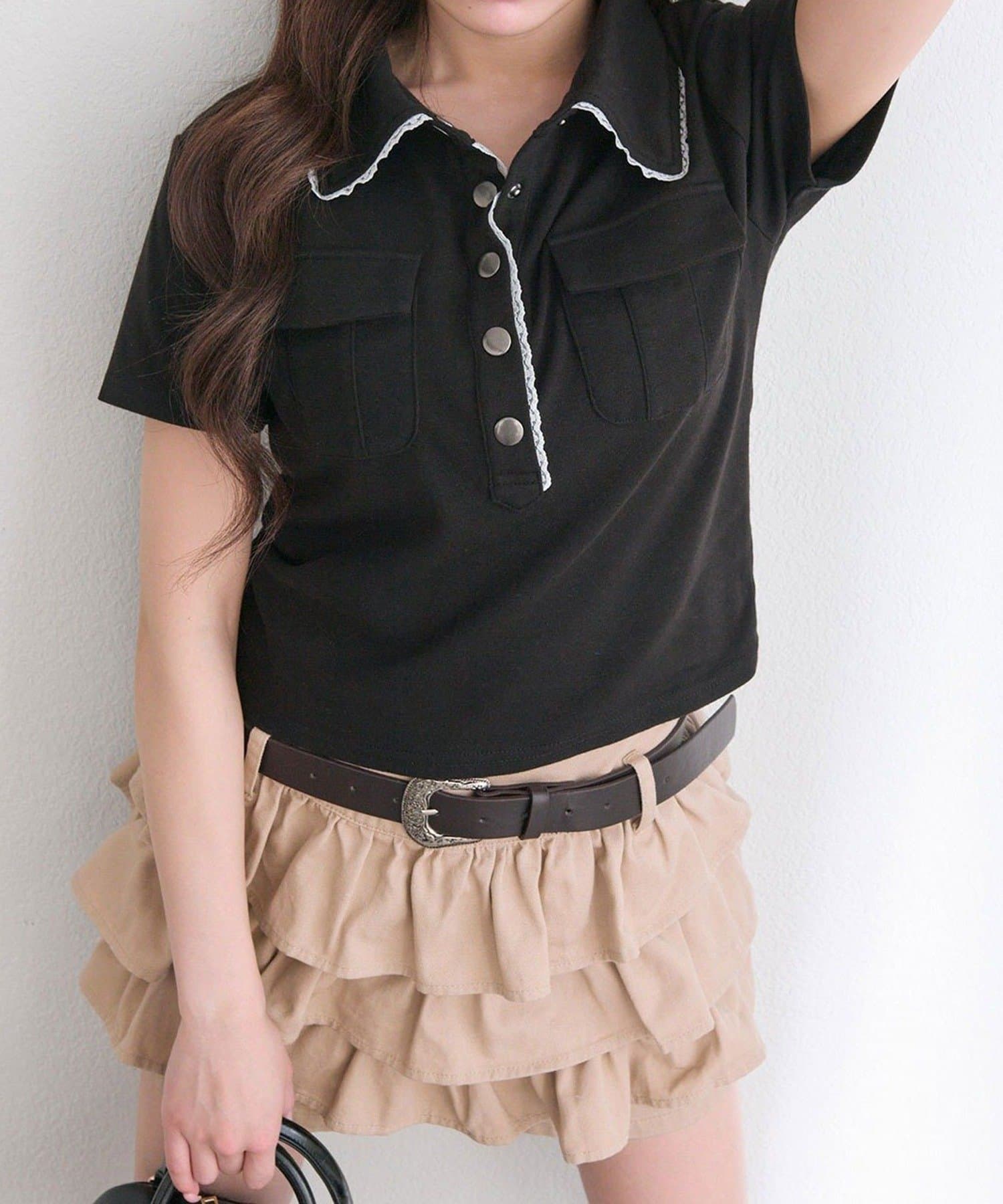 NICE CLAUP / OLIVE des OLIVE OUTLET(ナイスクラップ  / オリーブ デ オリーブ アウトレット) 【OLIVE des OLIVE】ミリタリー風シャツ