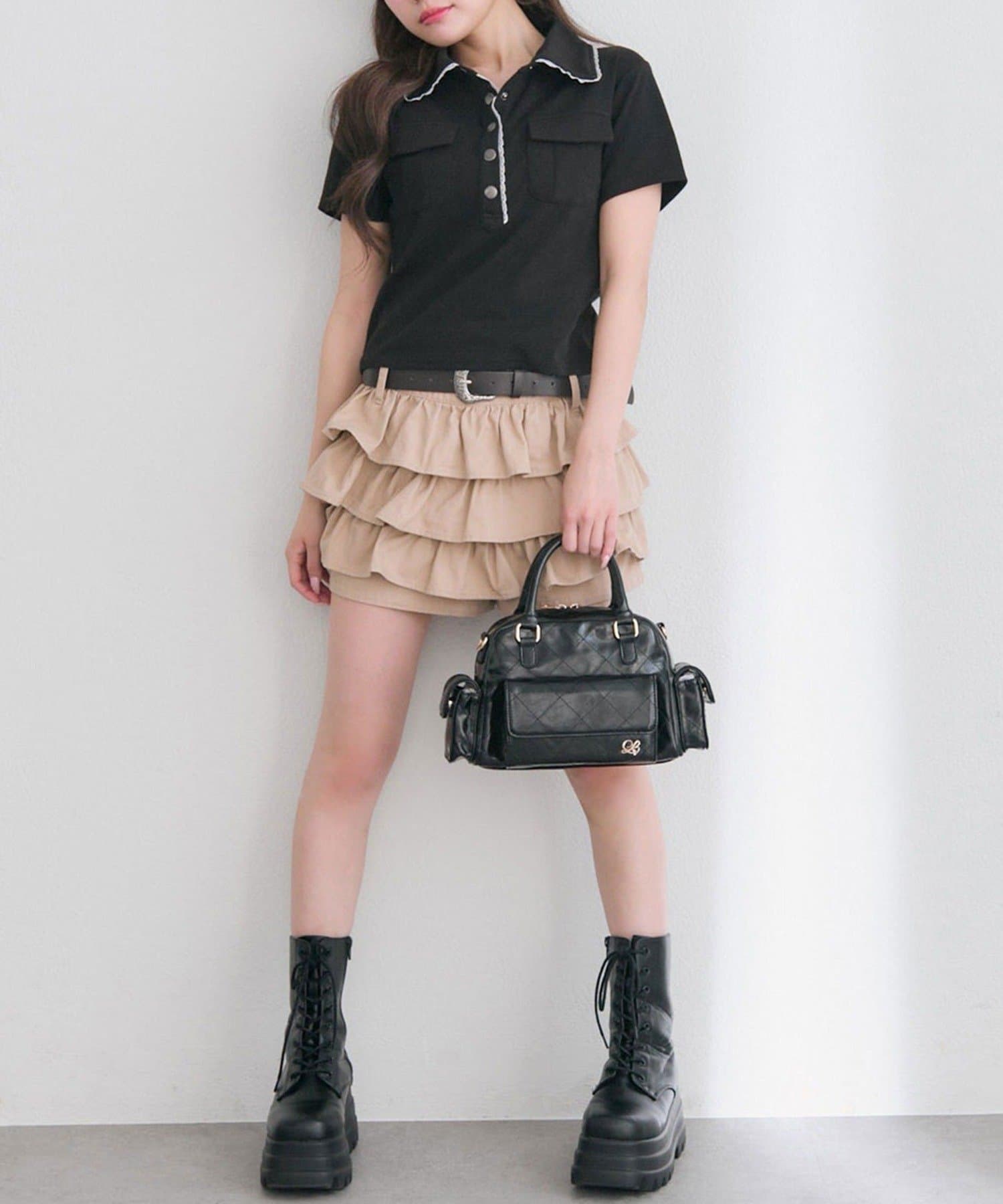 NICE CLAUP / OLIVE des OLIVE OUTLET(ナイスクラップ  / オリーブ デ オリーブ アウトレット) 【OLIVE des OLIVE】ミリタリー風シャツ