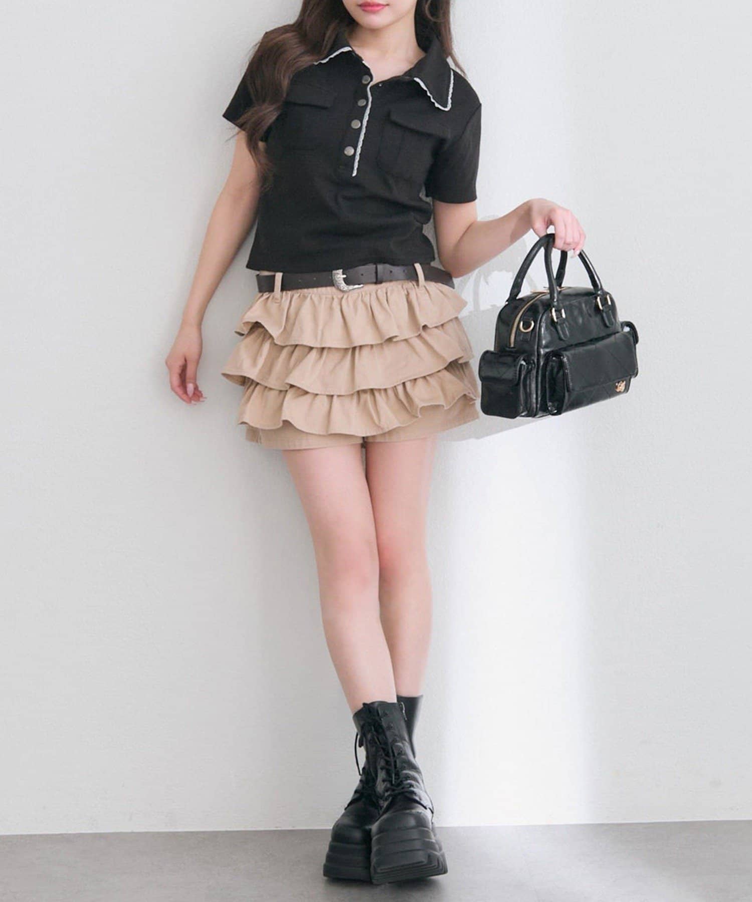 NICE CLAUP / OLIVE des OLIVE OUTLET(ナイスクラップ  / オリーブ デ オリーブ アウトレット) 【OLIVE des OLIVE】ミリタリー風シャツ