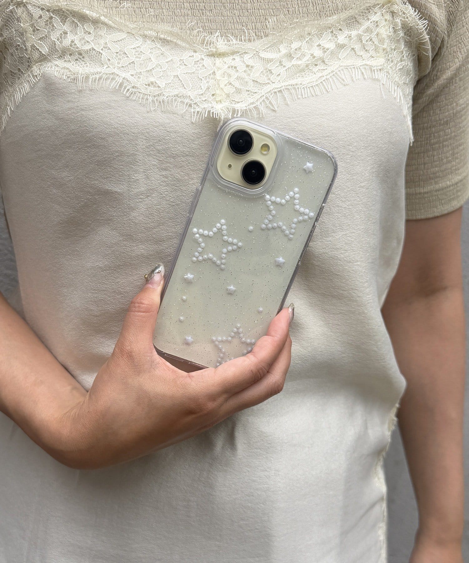 Lattice(ラティス) パールモチーフスマホケース(iPhone13/14/15)