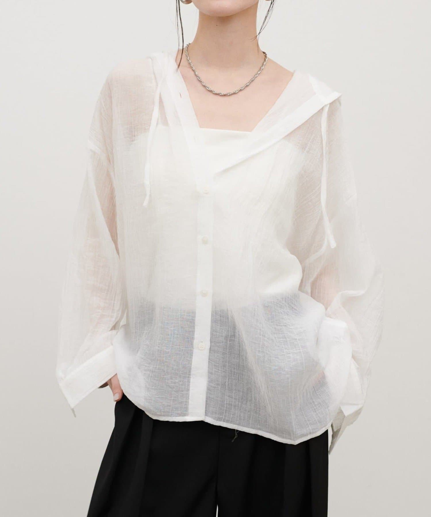 NICE CLAUP / OLIVE des OLIVE OUTLET(ナイスクラップ  / オリーブ デ オリーブ アウトレット) 【LARUTA】シアーワッシャーフーディーシャツ