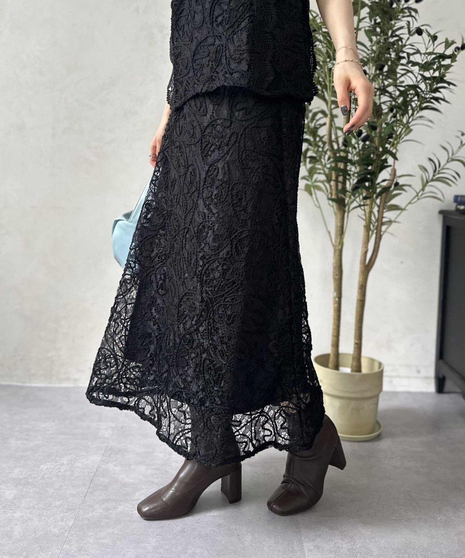 LOCUST(ローカスト) 【WEB限定】【セットアップ対応可】コード刺繍スカート