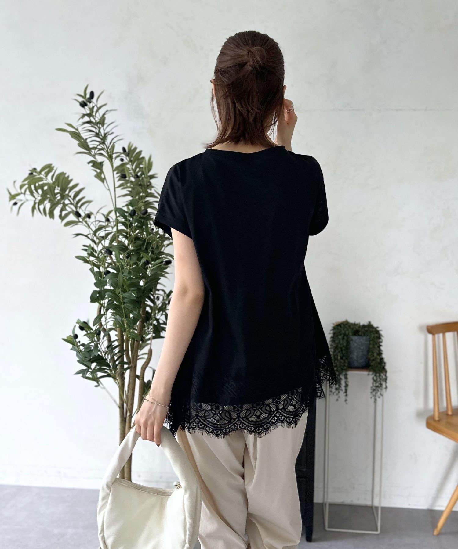LOCUST(ローカスト) 【WEB】裾レースTシャツ
