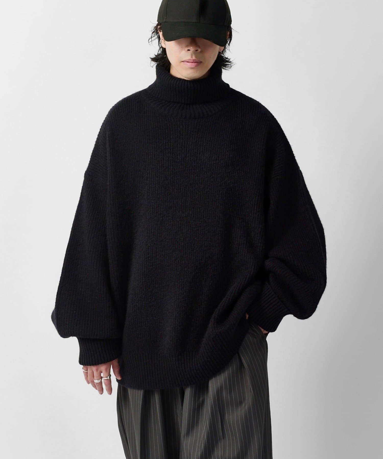 Lui's(ルイス) 【Neucon】畦編みオーバートップルーズタートルネックニット