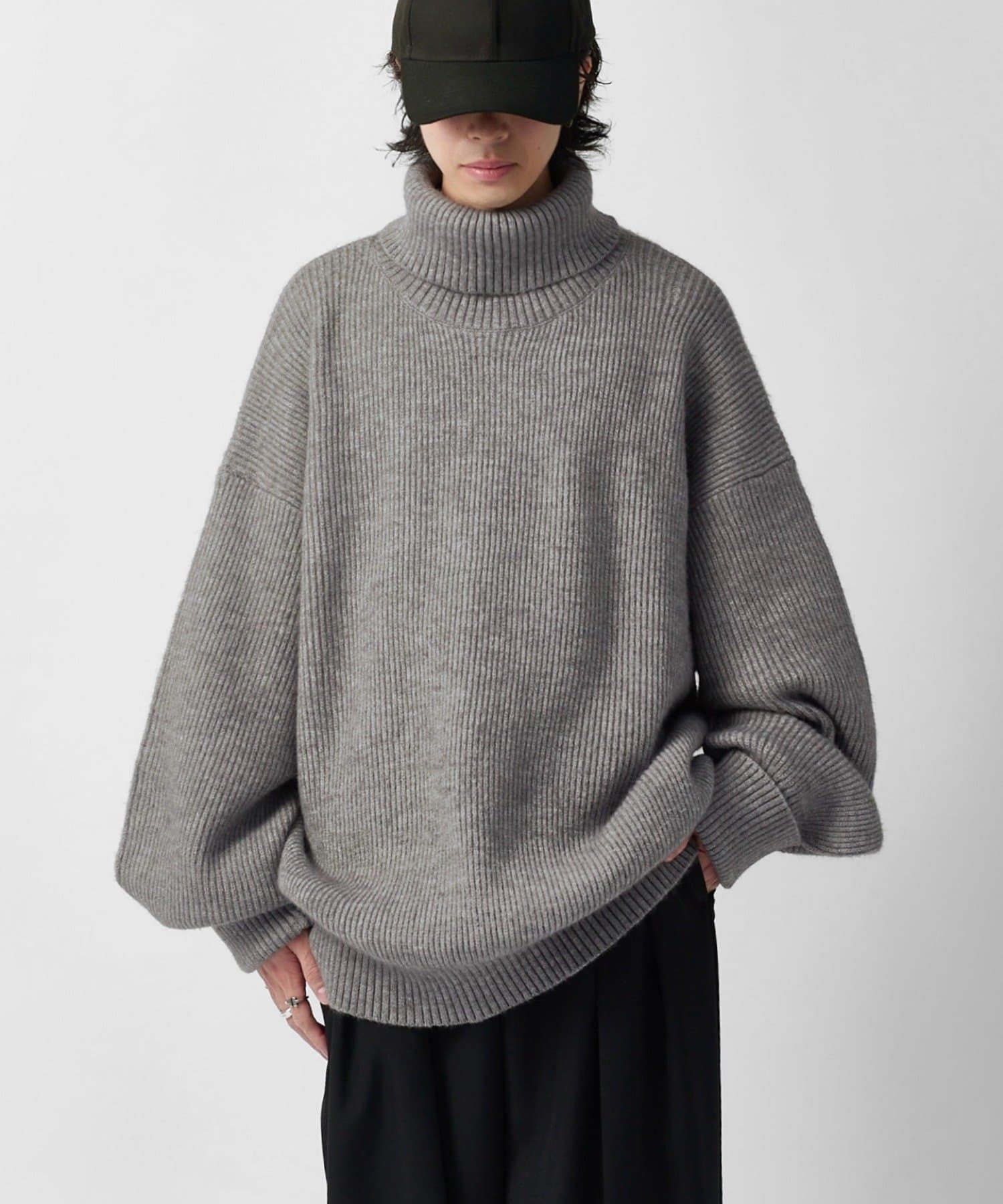 Lui's(ルイス) 【Neucon】畦編みオーバートップルーズタートルネックニット