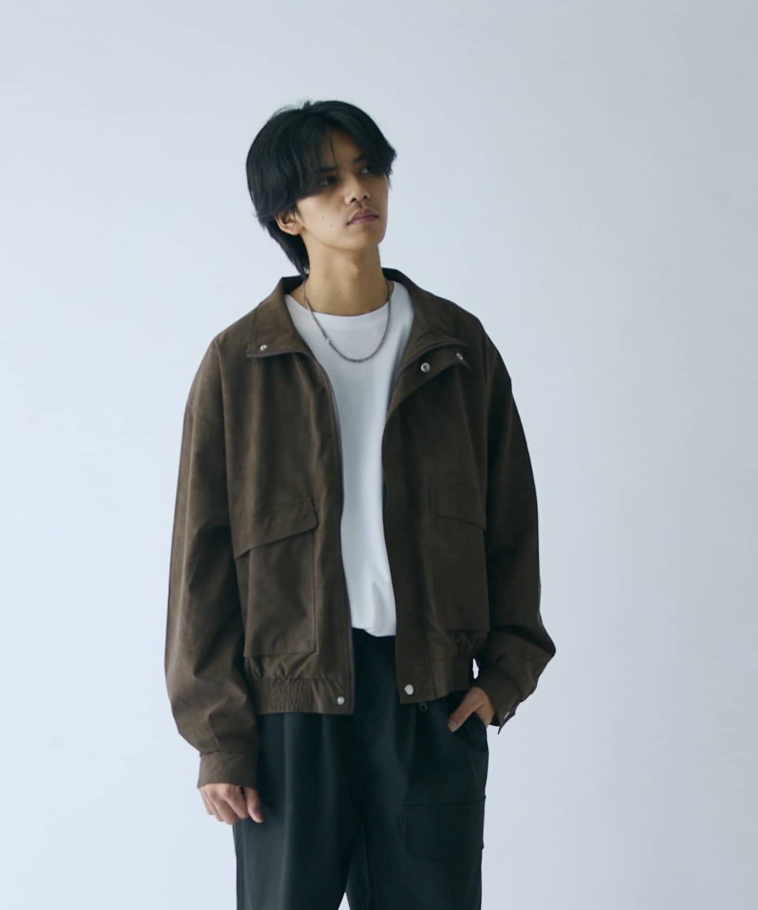 -goocy-(グーシー) ピーチレザースタンドブルゾン