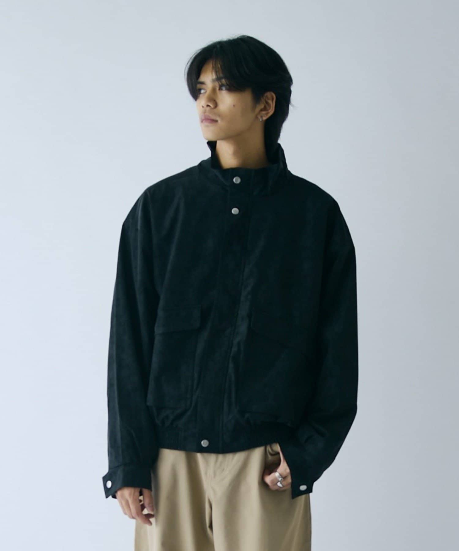-goocy-(グーシー) ピーチレザースタンドブルゾン