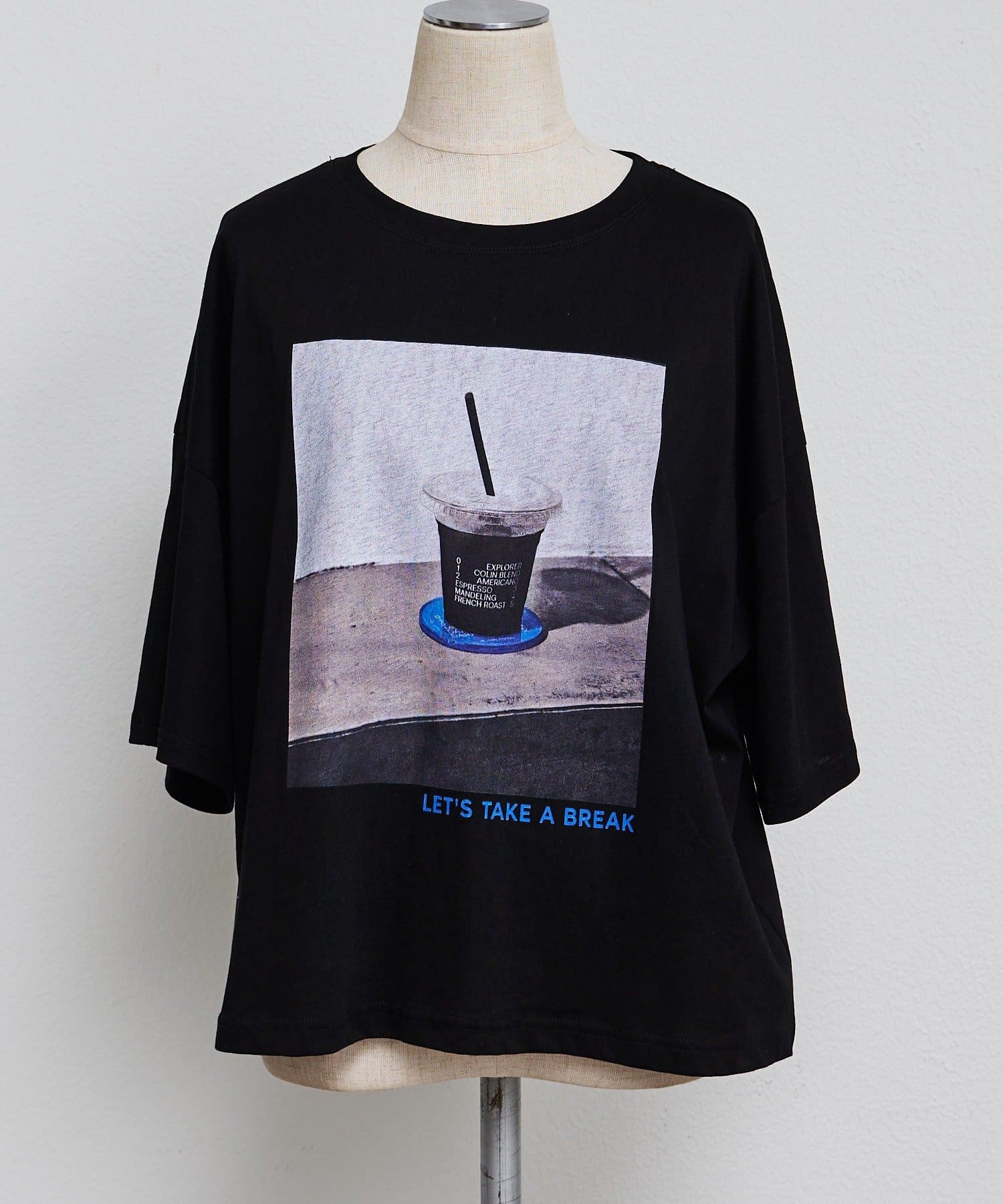 PUAL CE CIN(ピュアルセシン) コーヒーフォトプリントTシャツ