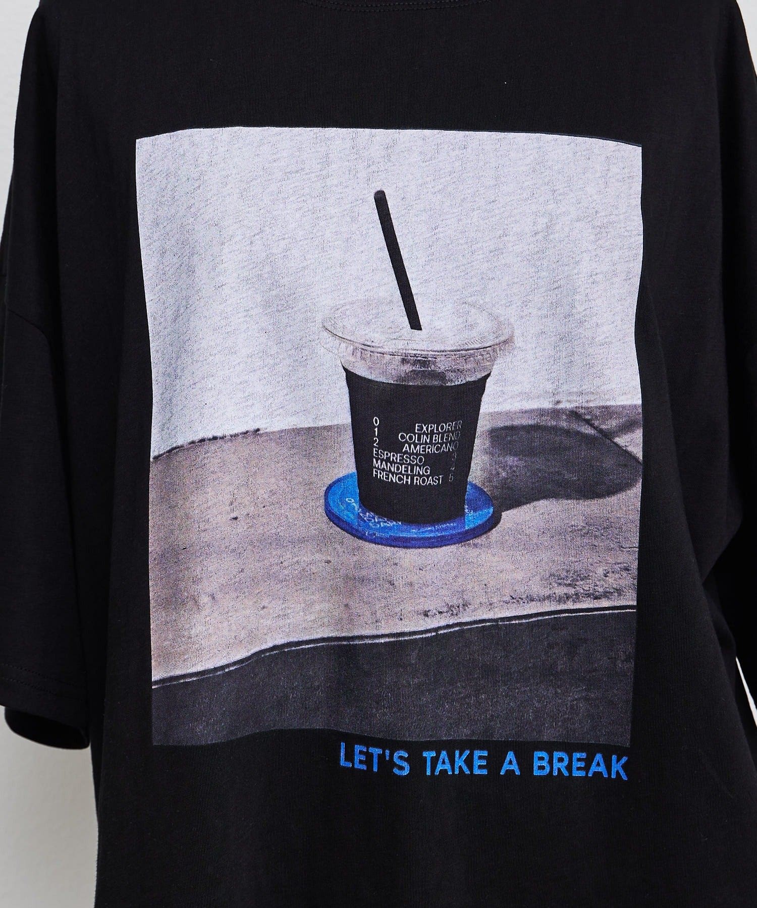 PUAL CE CIN(ピュアルセシン) コーヒーフォトプリントTシャツ