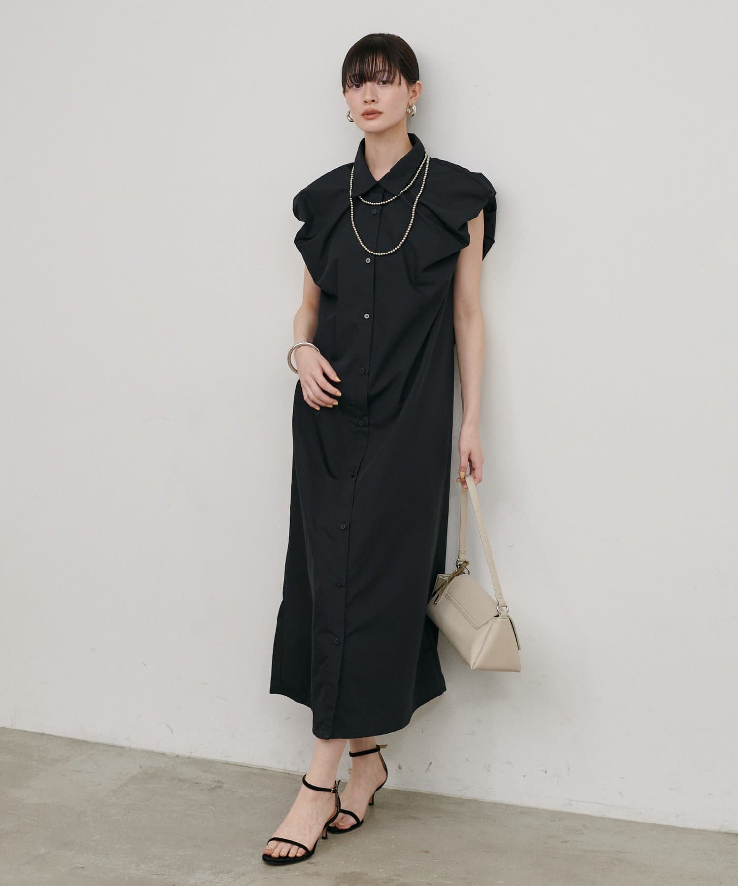LARUTA(ラルータ) ［WEB限定］ブロードバルーンスリーブシャツワンピース