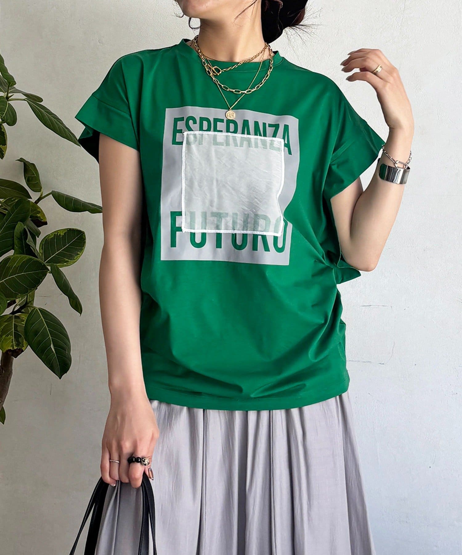 un dix cors(アンディコール) メタリックプリントTEE