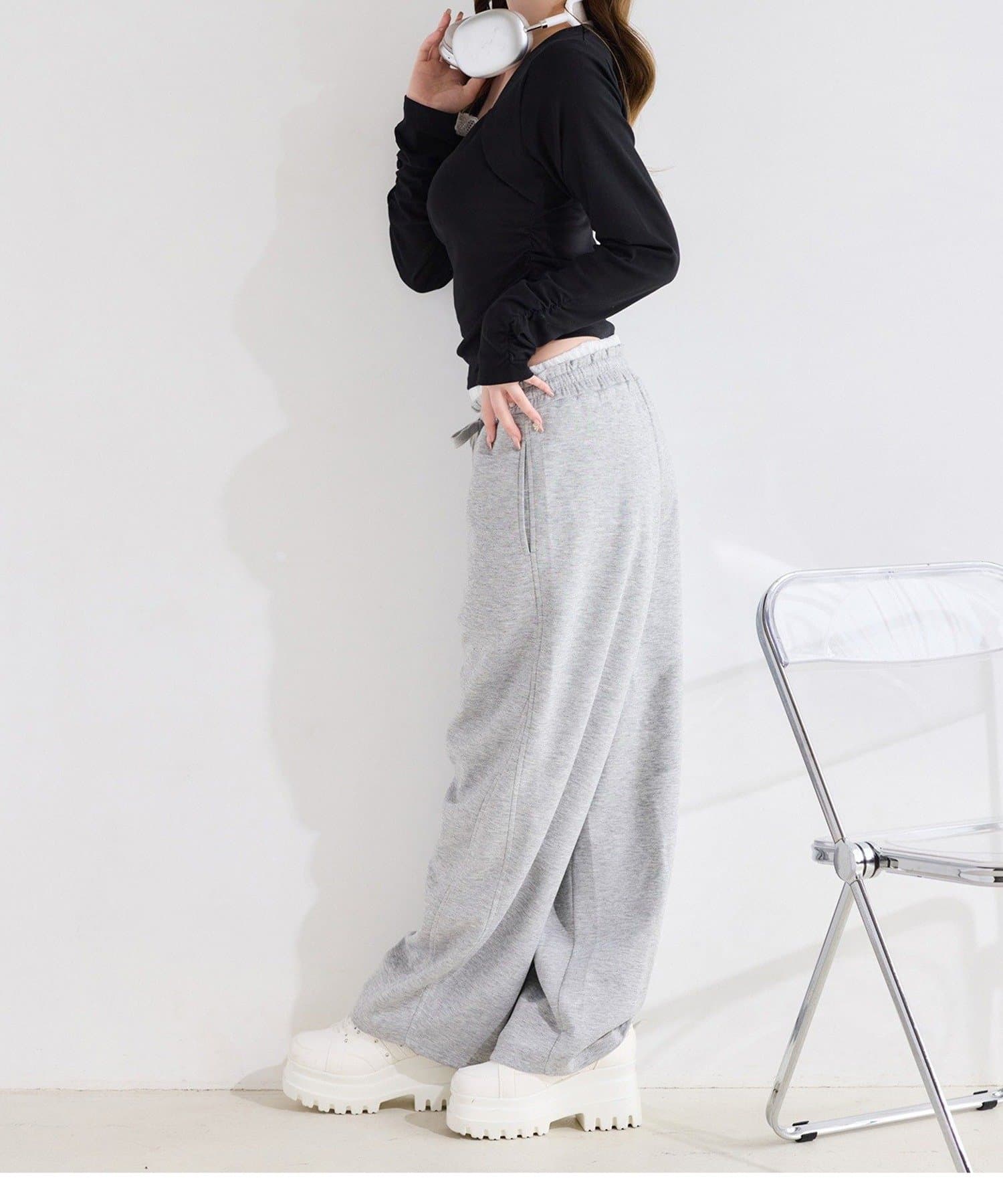 NICE CLAUP / OLIVE des OLIVE OUTLET(ナイスクラップ  / オリーブ デ オリーブ アウトレット) 【one after another】レイヤード風レース付きトップス