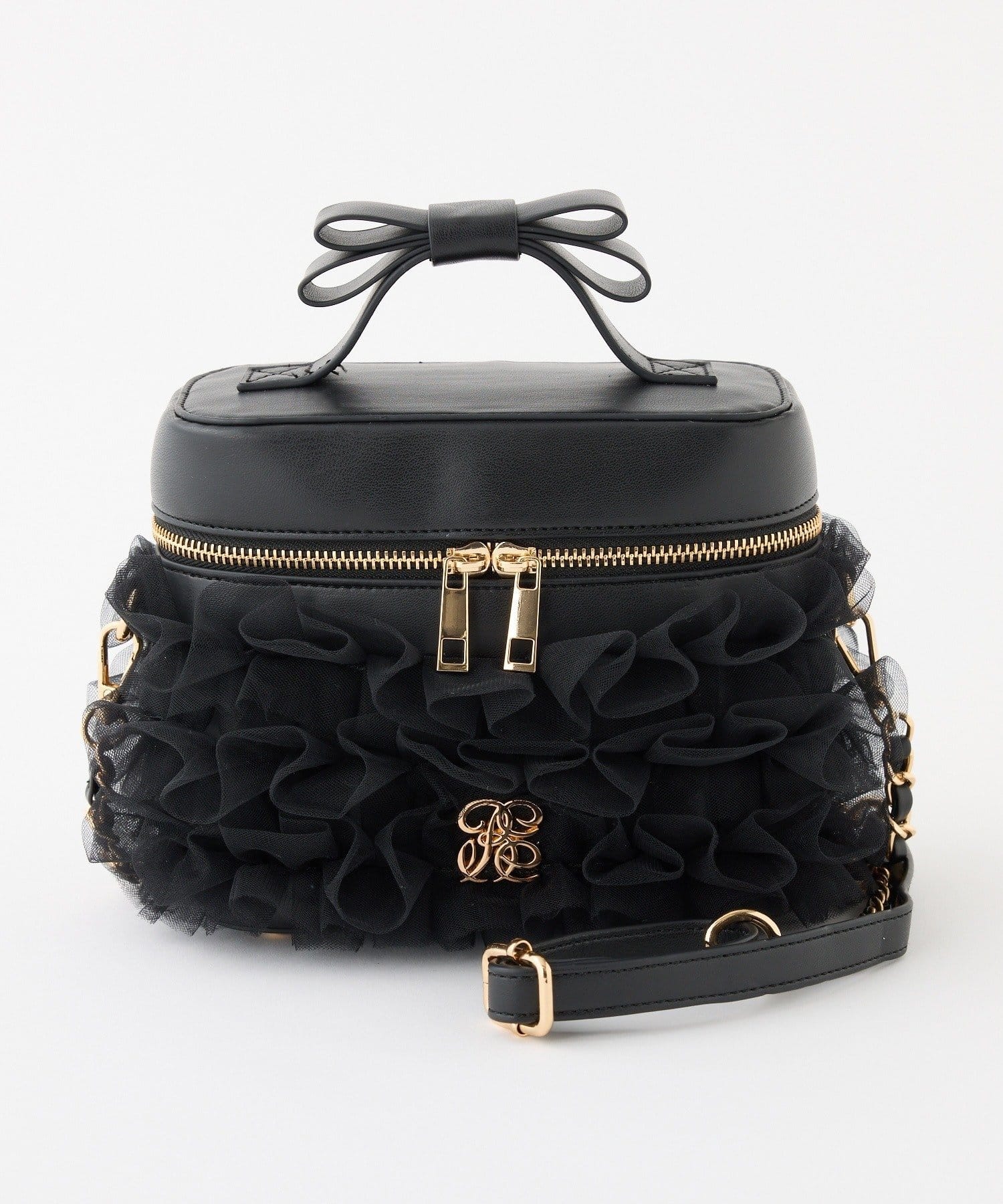 NICE CLAUP / OLIVE des OLIVE OUTLET(ナイスクラップ  / オリーブ デ オリーブ アウトレット) 【one after another】チュールフリルリボンバニティバッグ