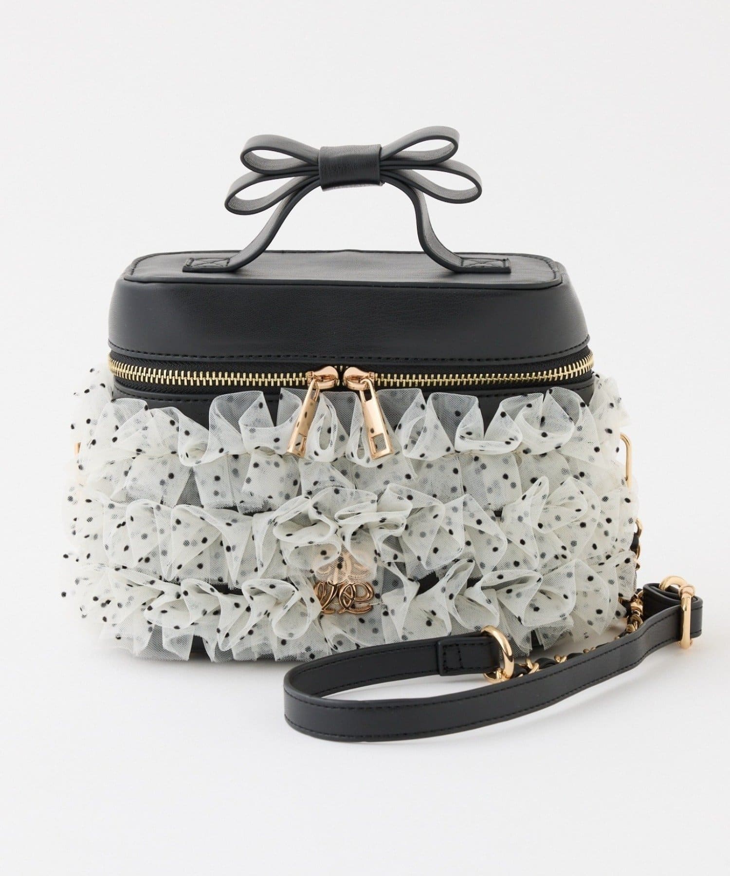 NICE CLAUP / OLIVE des OLIVE OUTLET(ナイスクラップ  / オリーブ デ オリーブ アウトレット) 【one after another】チュールフリルリボンバニティバッグ