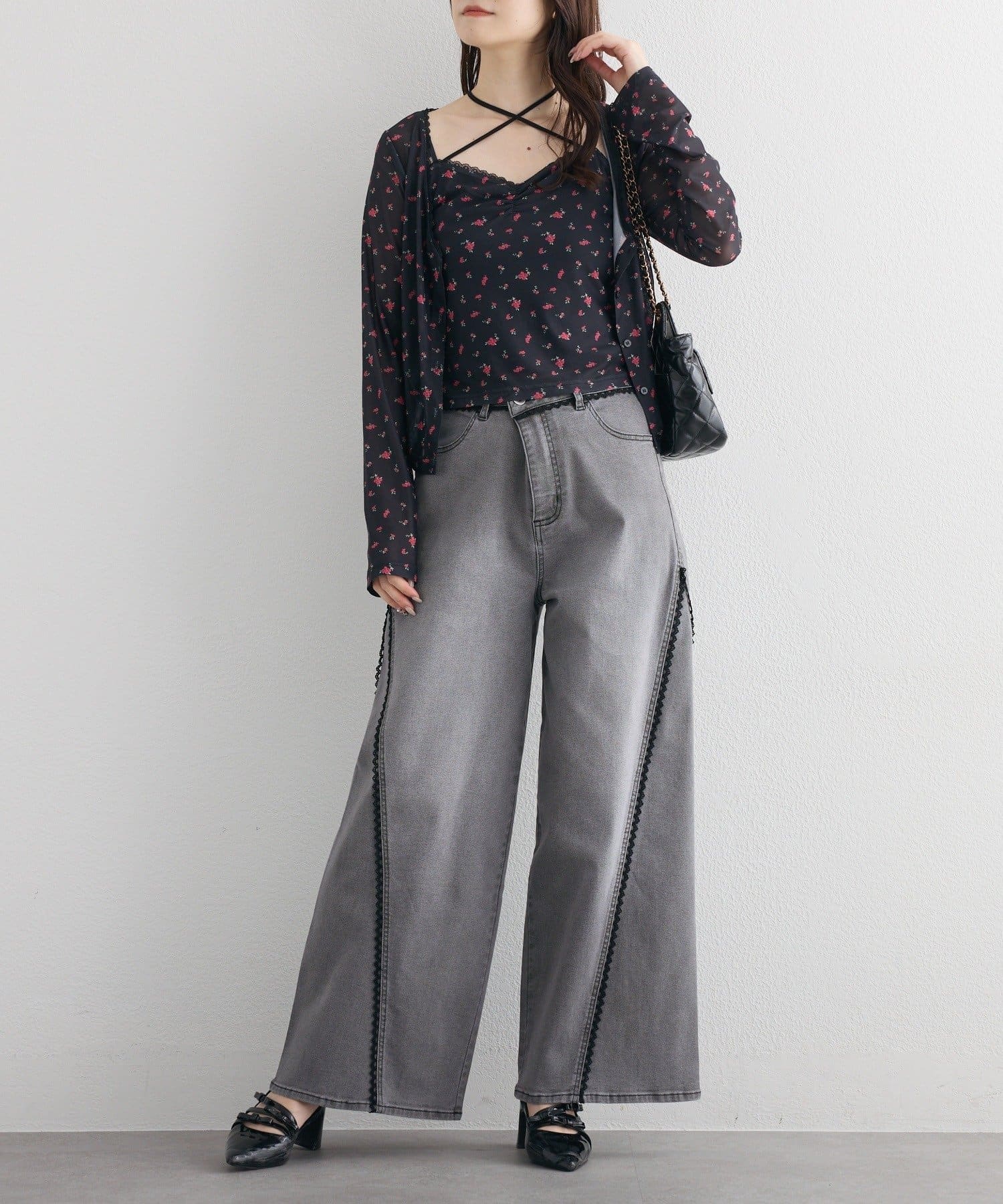 NICE CLAUP / OLIVE des OLIVE OUTLET(ナイスクラップ  / オリーブ デ オリーブ アウトレット) 【one after another】ビスチェsetドロストカーディガン