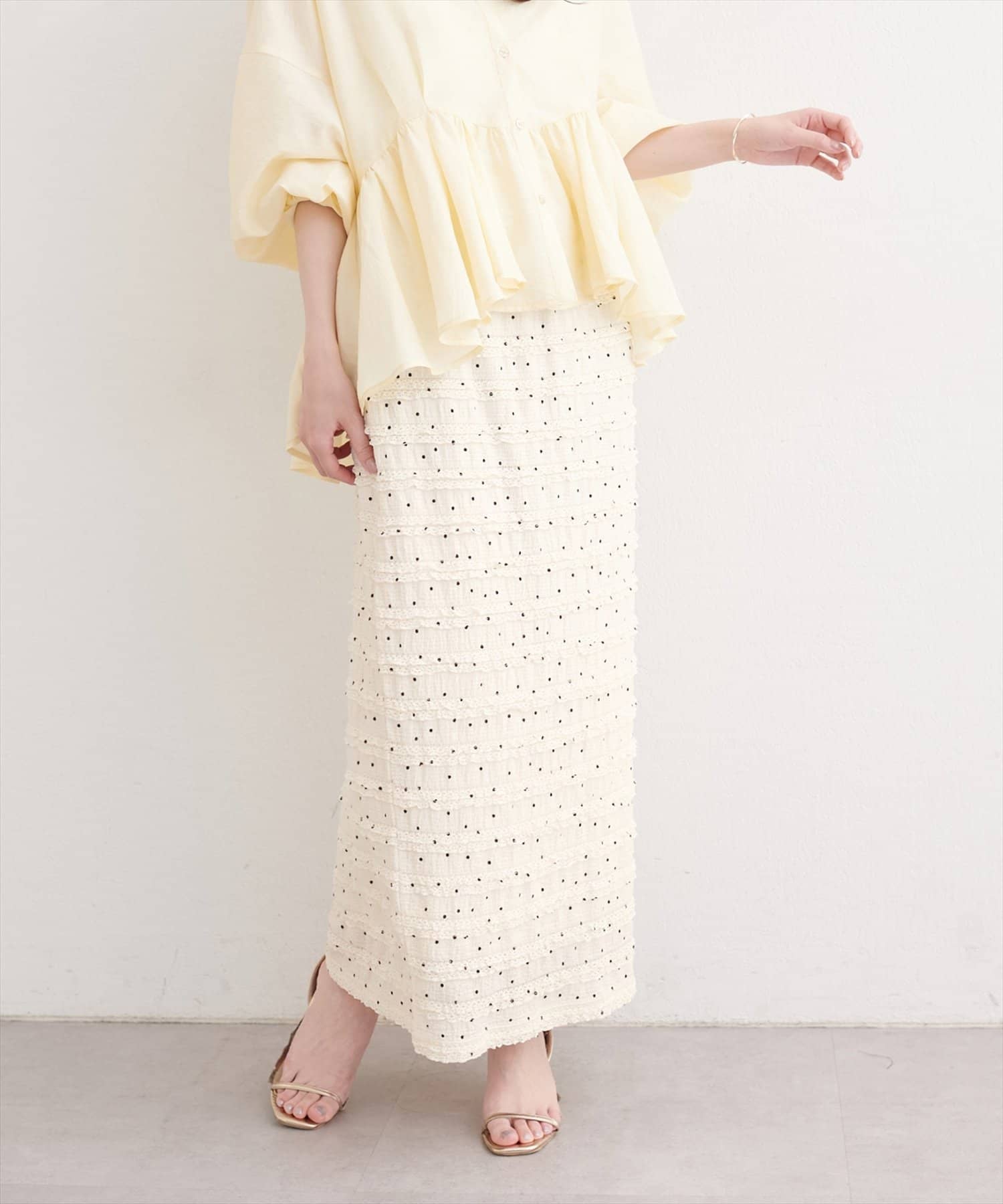 natural couture(ナチュラルクチュール) フリルカットスカート