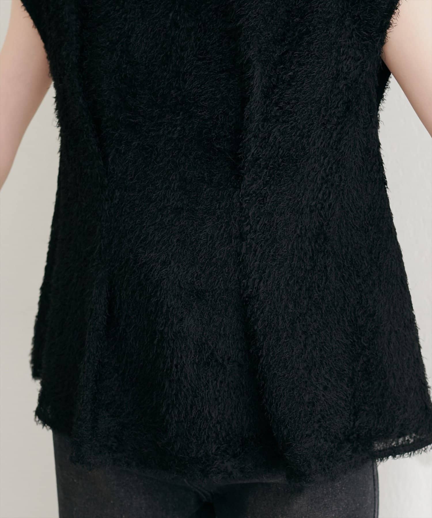 natural couture(ナチュラルクチュール) フリンジ衿付きペプラムブラウス