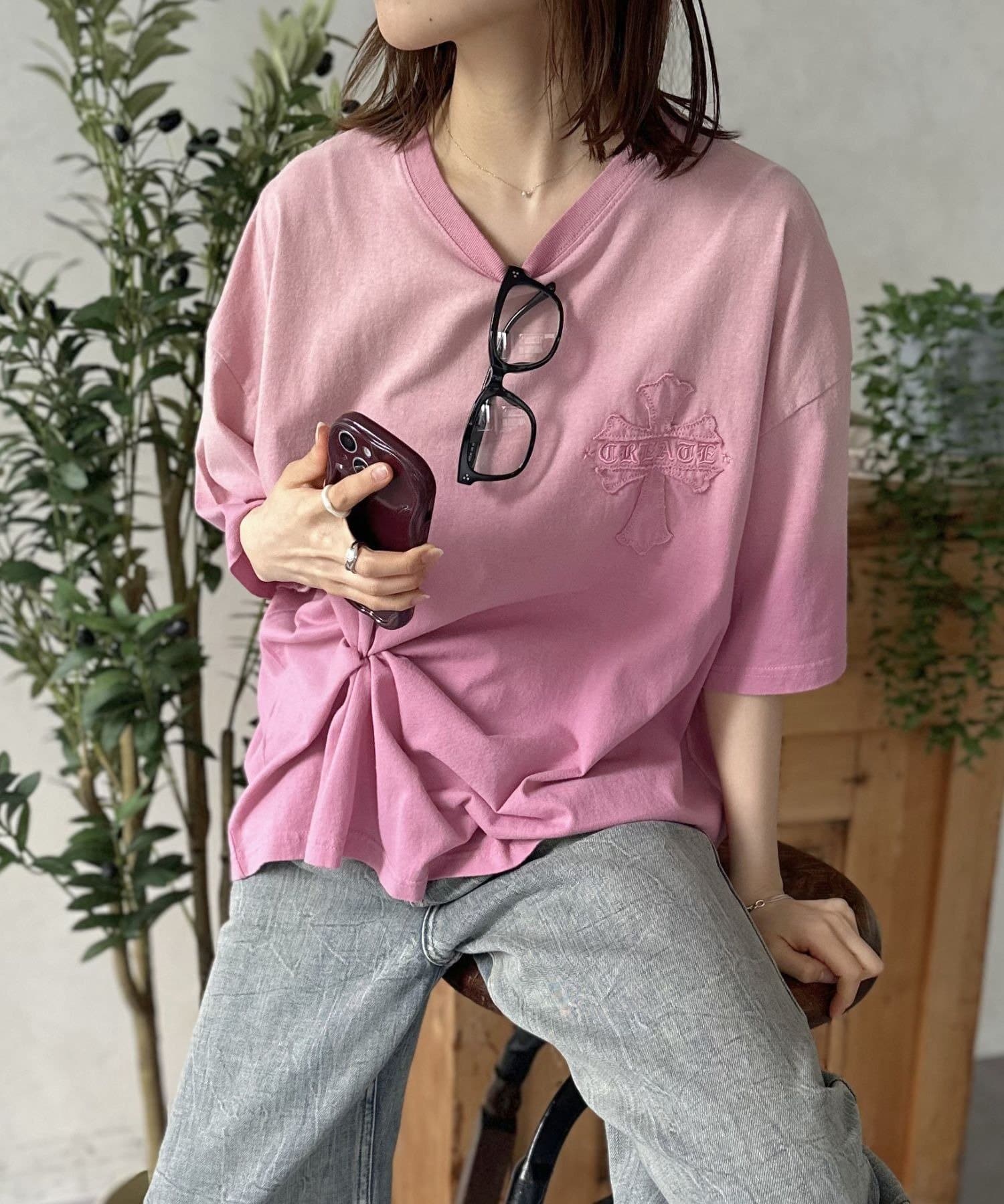 【ユニセックス】スプレー抜染ヴィンテージT