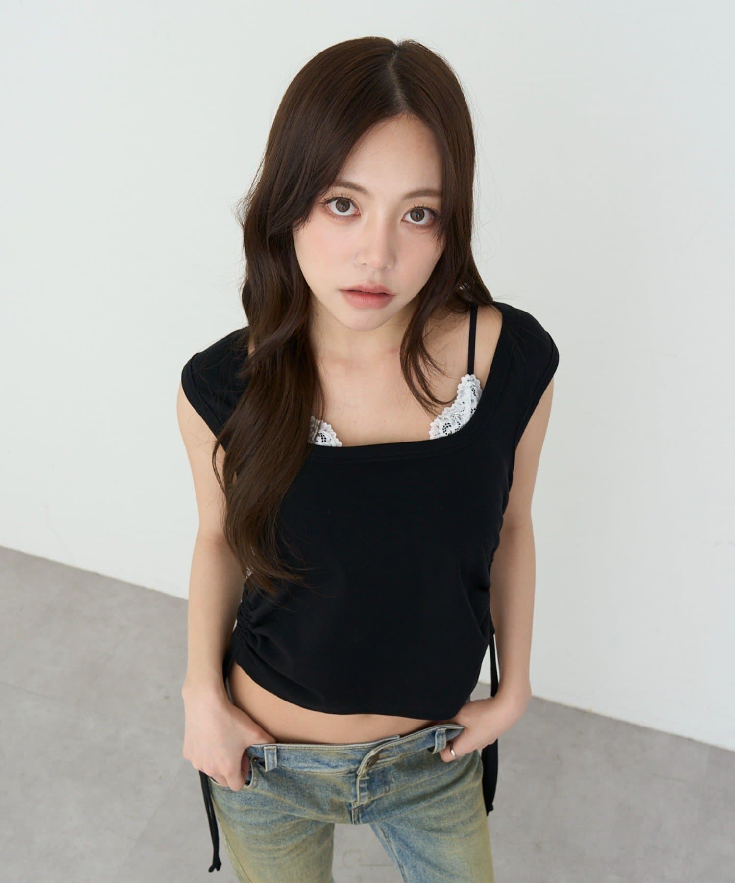 RAY CASSIN(レイカズン) 【カップ付き】レイヤードホルタータンクトップ / Tシャツ