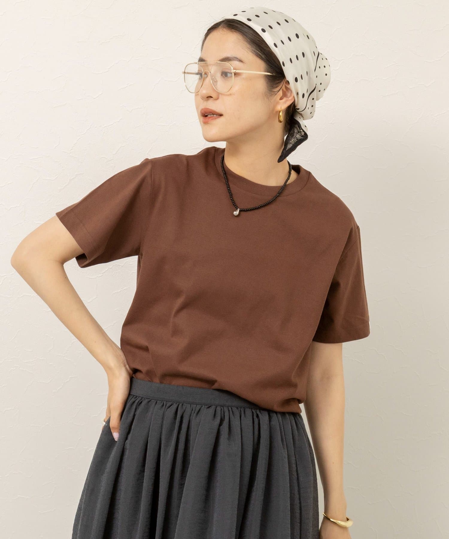 NOLLEY'S(ノーリーズ) 【MAQWEL/マクウェル】ウォッシャブルコンパクトコーマＴシャツ